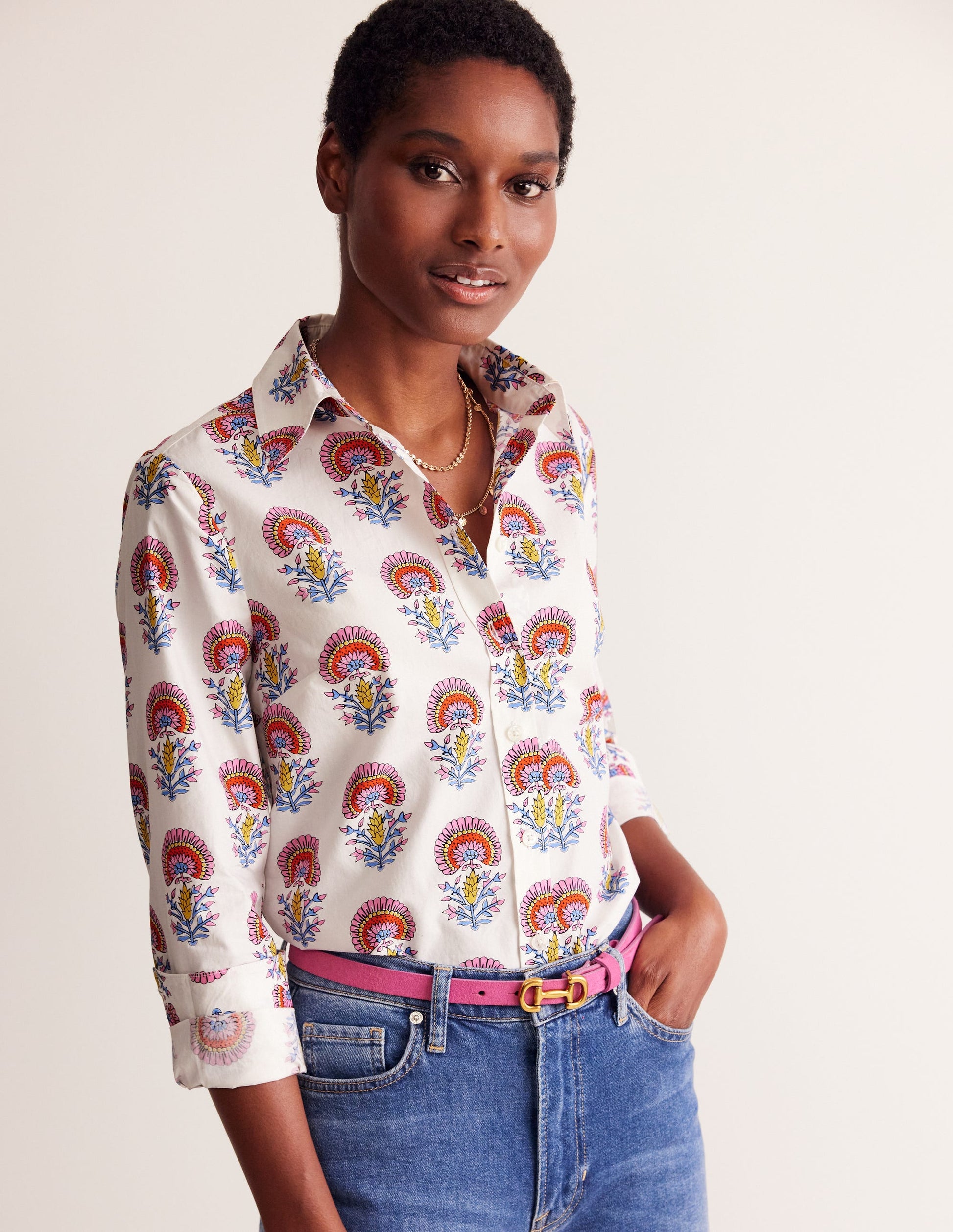Sienna Cotton Shirt-Ivory,Passion Bud-1