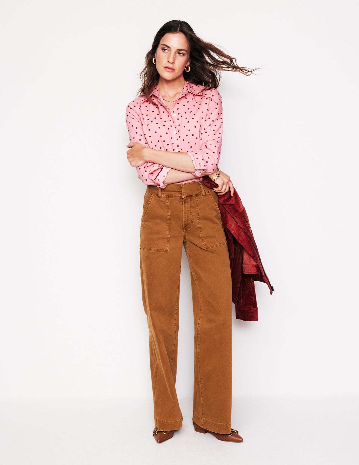 Sienna Cotton Shirt-Almond Pink, Sparse Spot - Image 4
