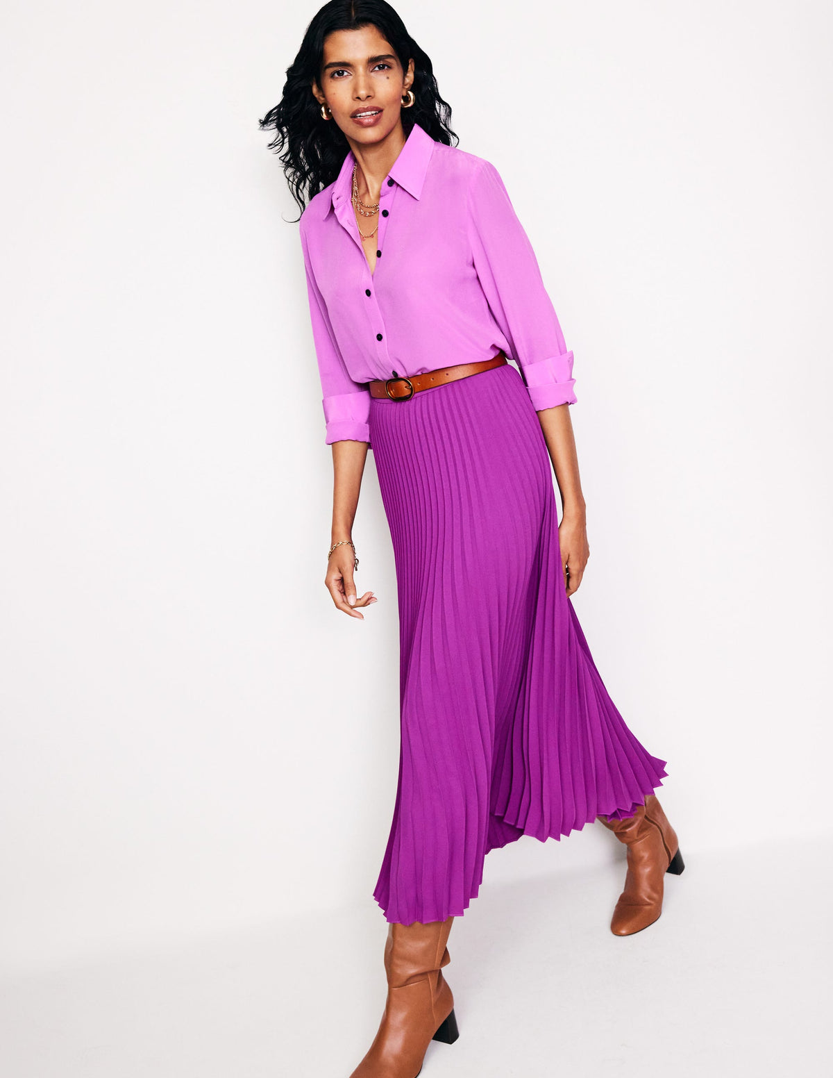 Sienna Silk Shirt-Foxglove Purple-1