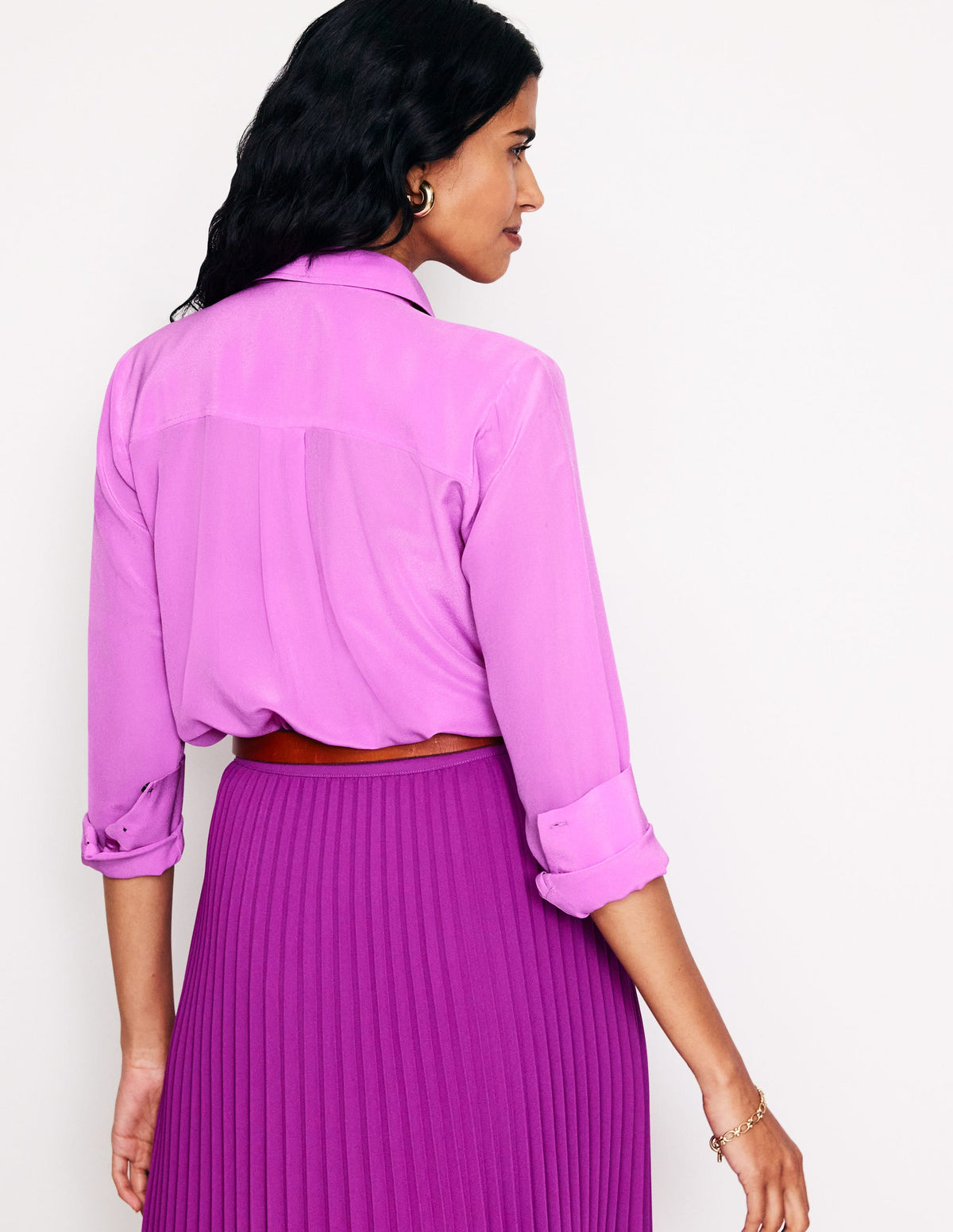 Sienna Silk Shirt-Foxglove Purple-3