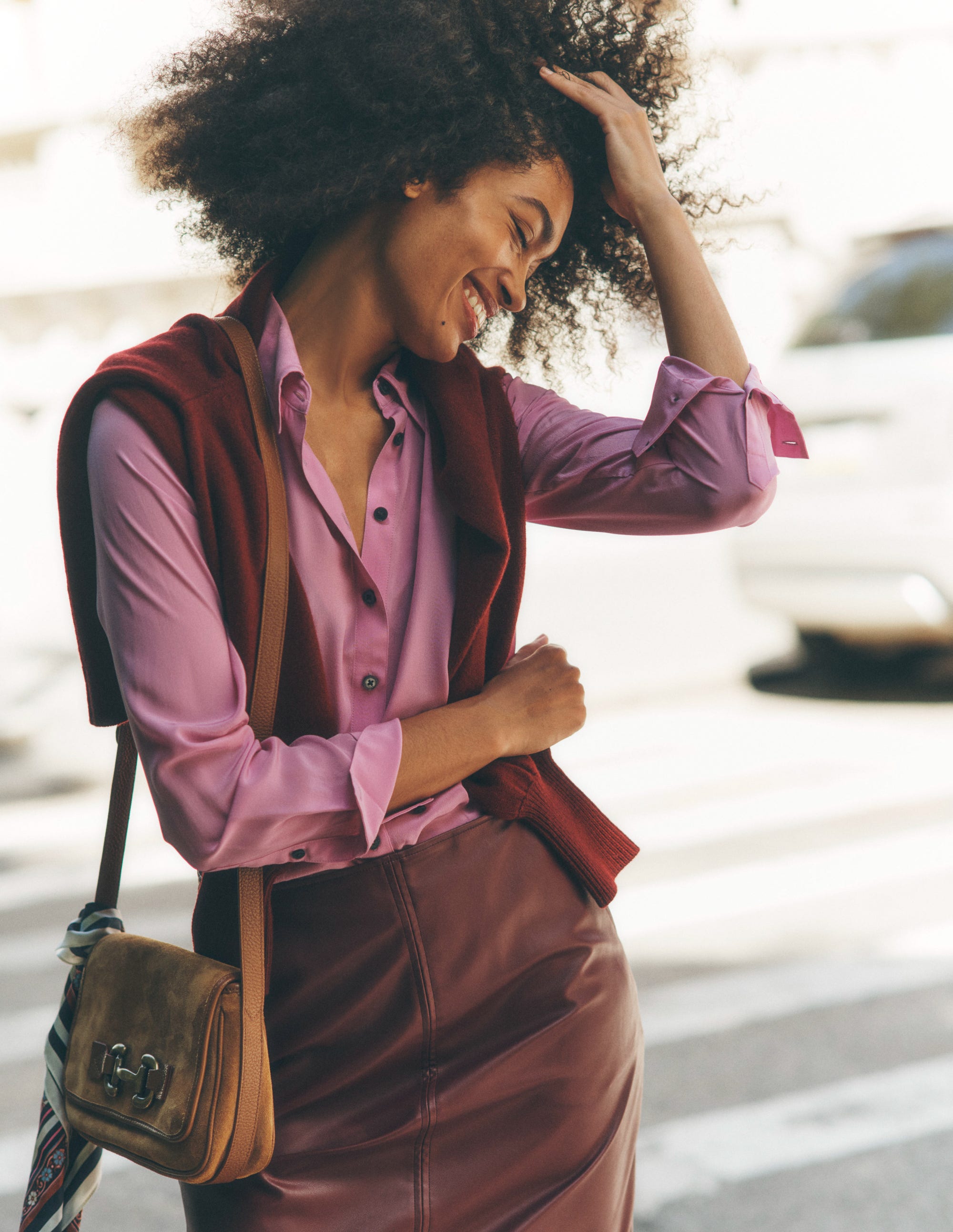 Sienna Silk Shirt-Foxglove Purple - Image 5
