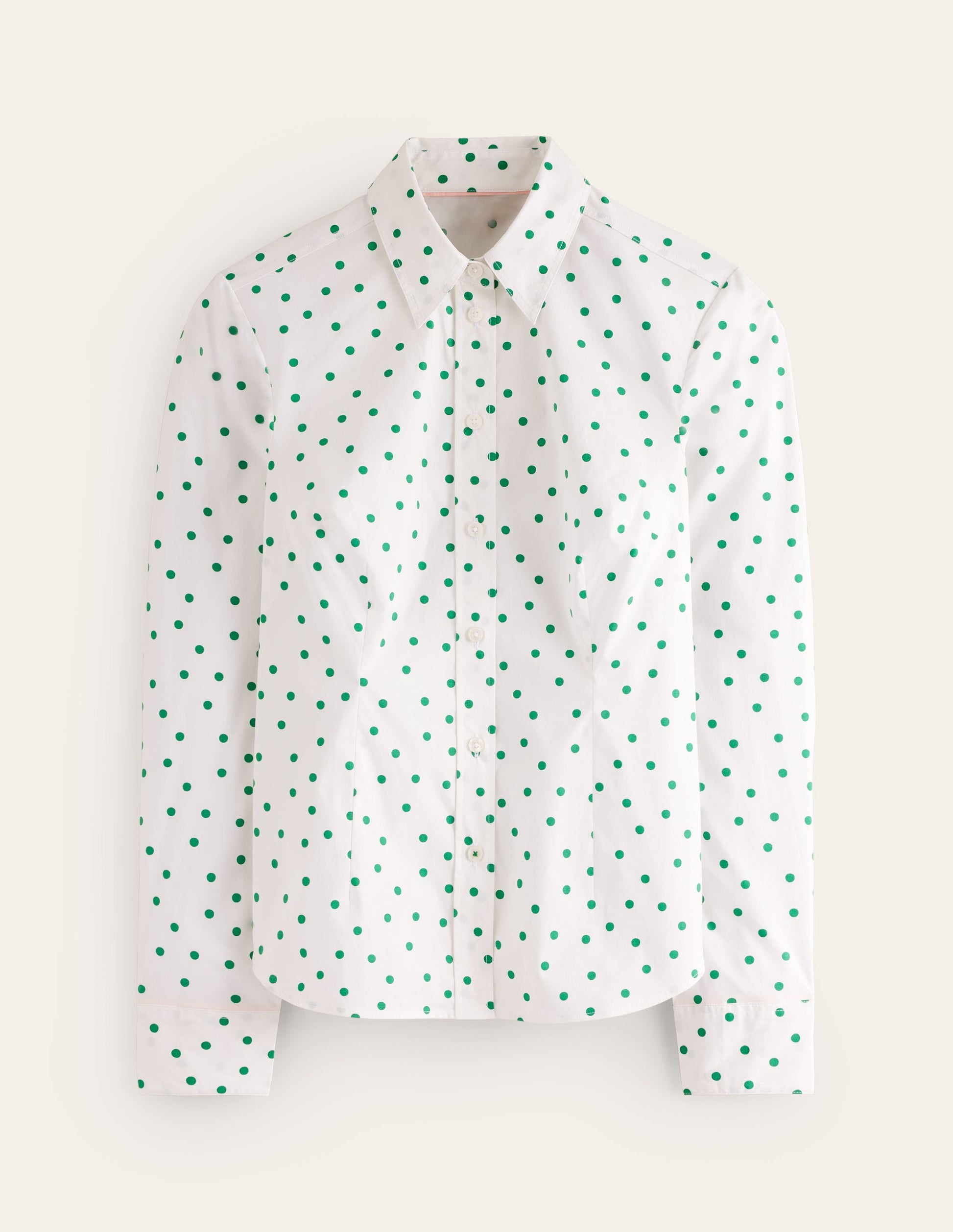Saskia Stretch Cotton Shirt-Green Tambourine, Sparse Spot-5