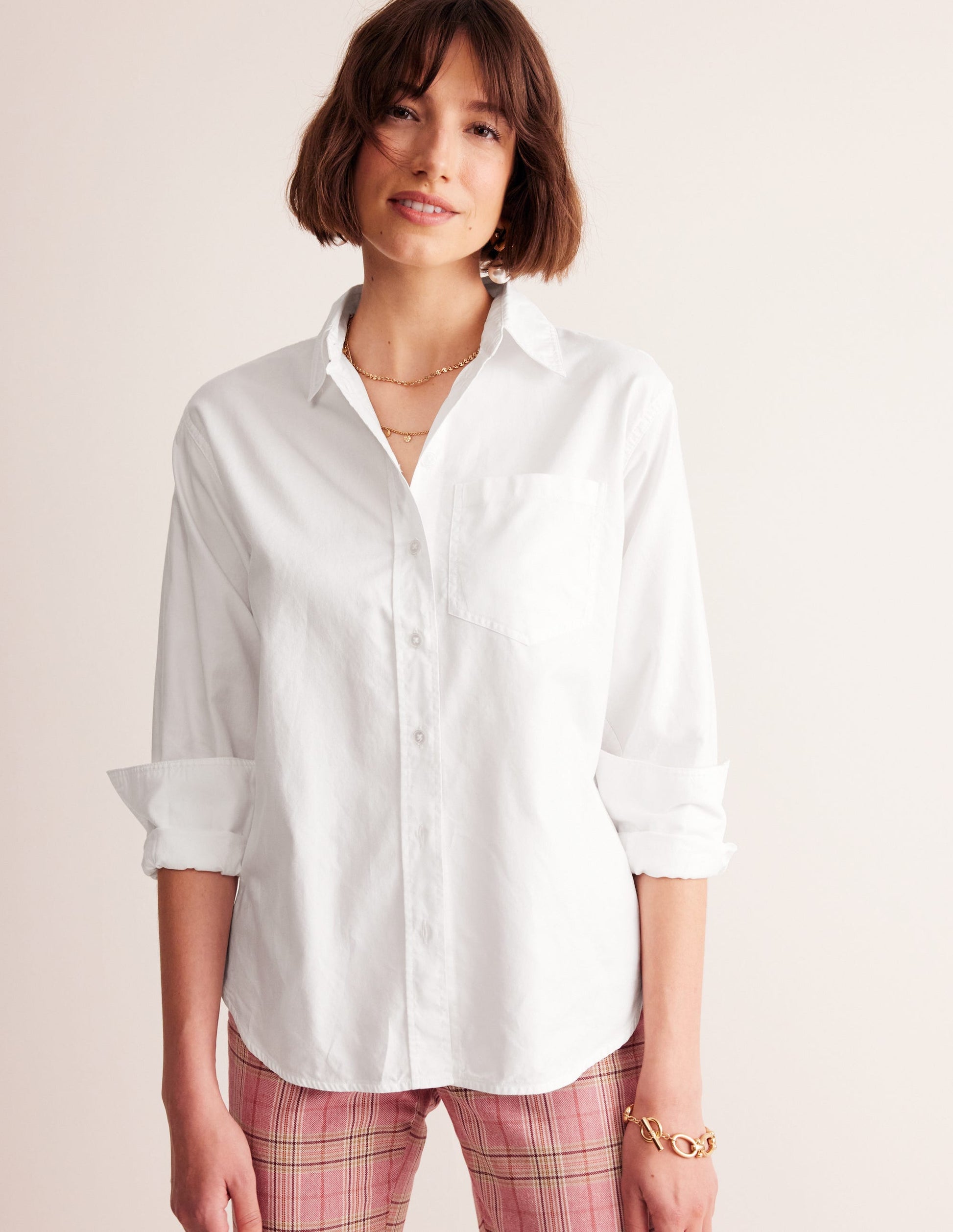 Connie Relaxed Cotton Shirt-White-4