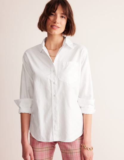 Connie Relaxed Cotton Shirt-White-4