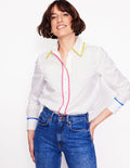 Sienna Interest Cotton Shirt-French Knot