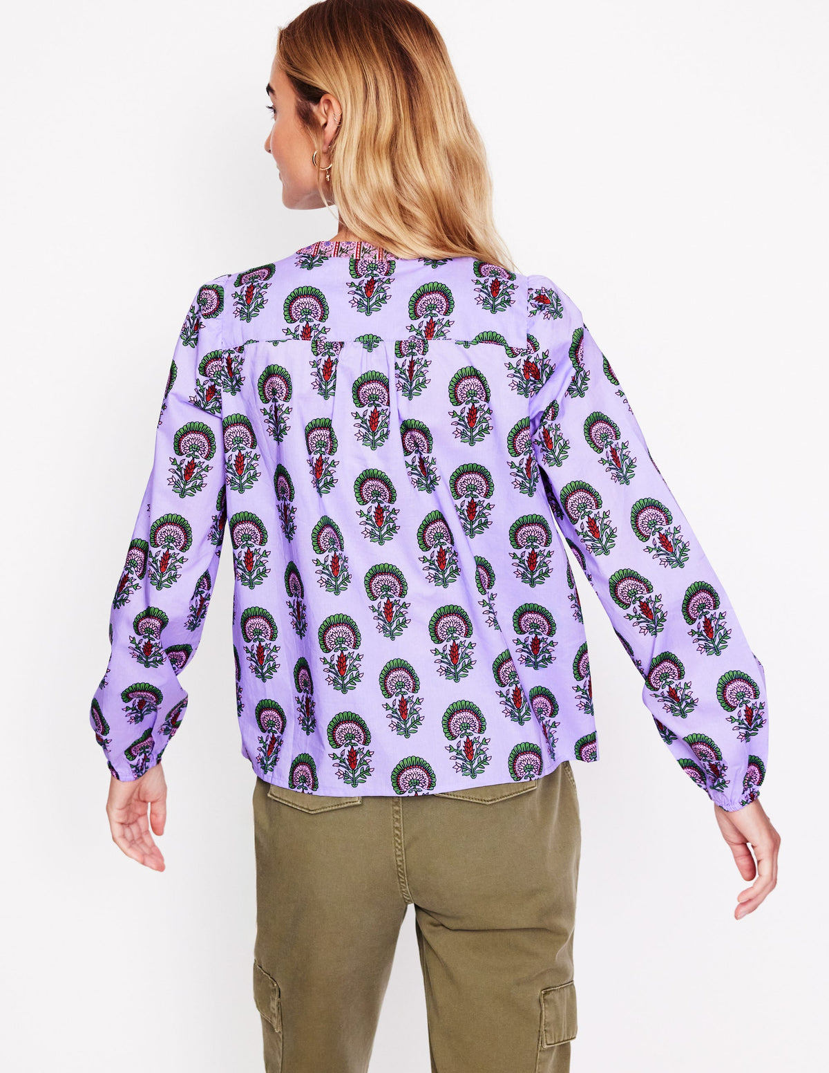 Savannah Cotton Blouse-Iris Purple, Passion Bud-4