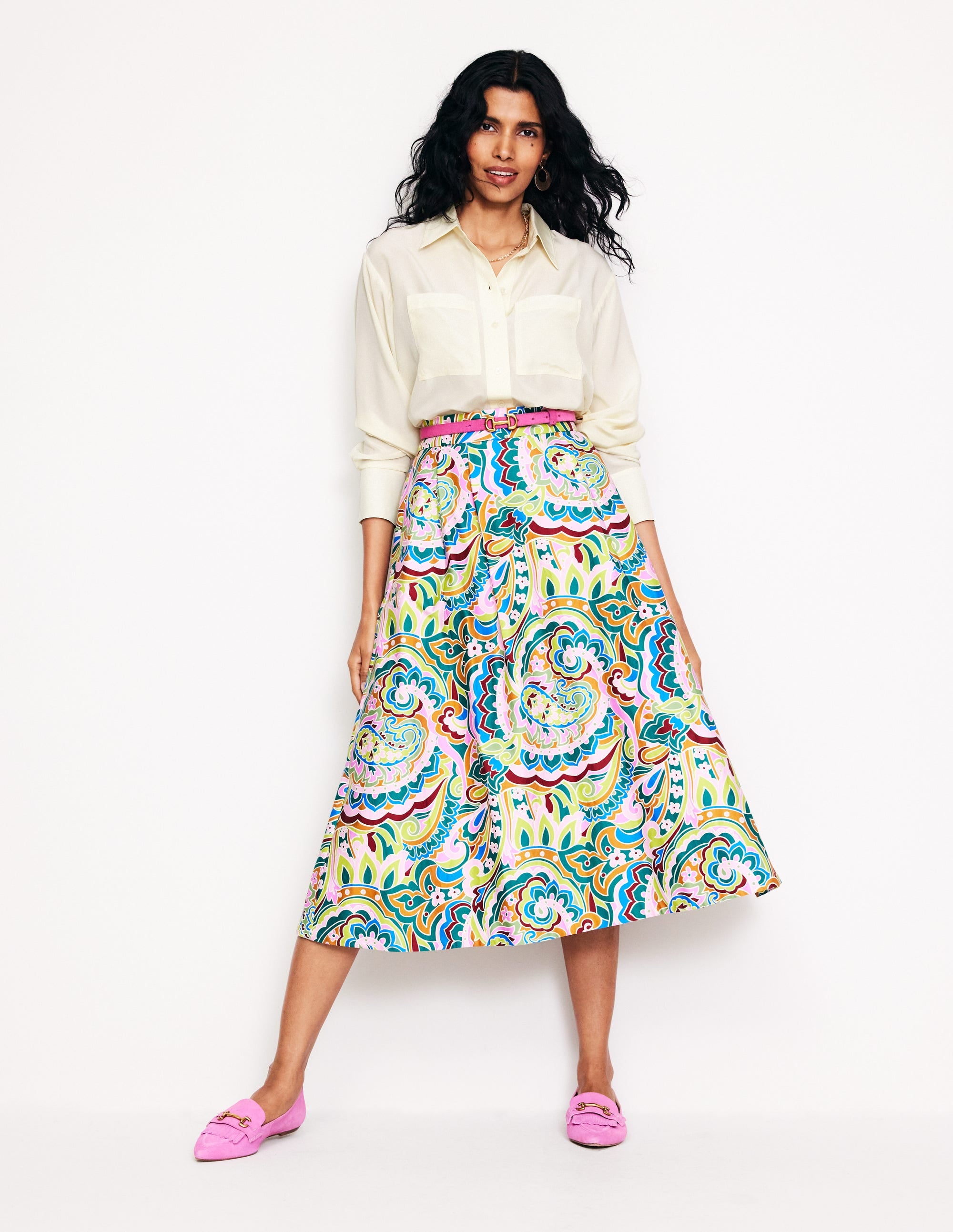 Connie Relaxed Silk Shirt-Ivory - Image 7