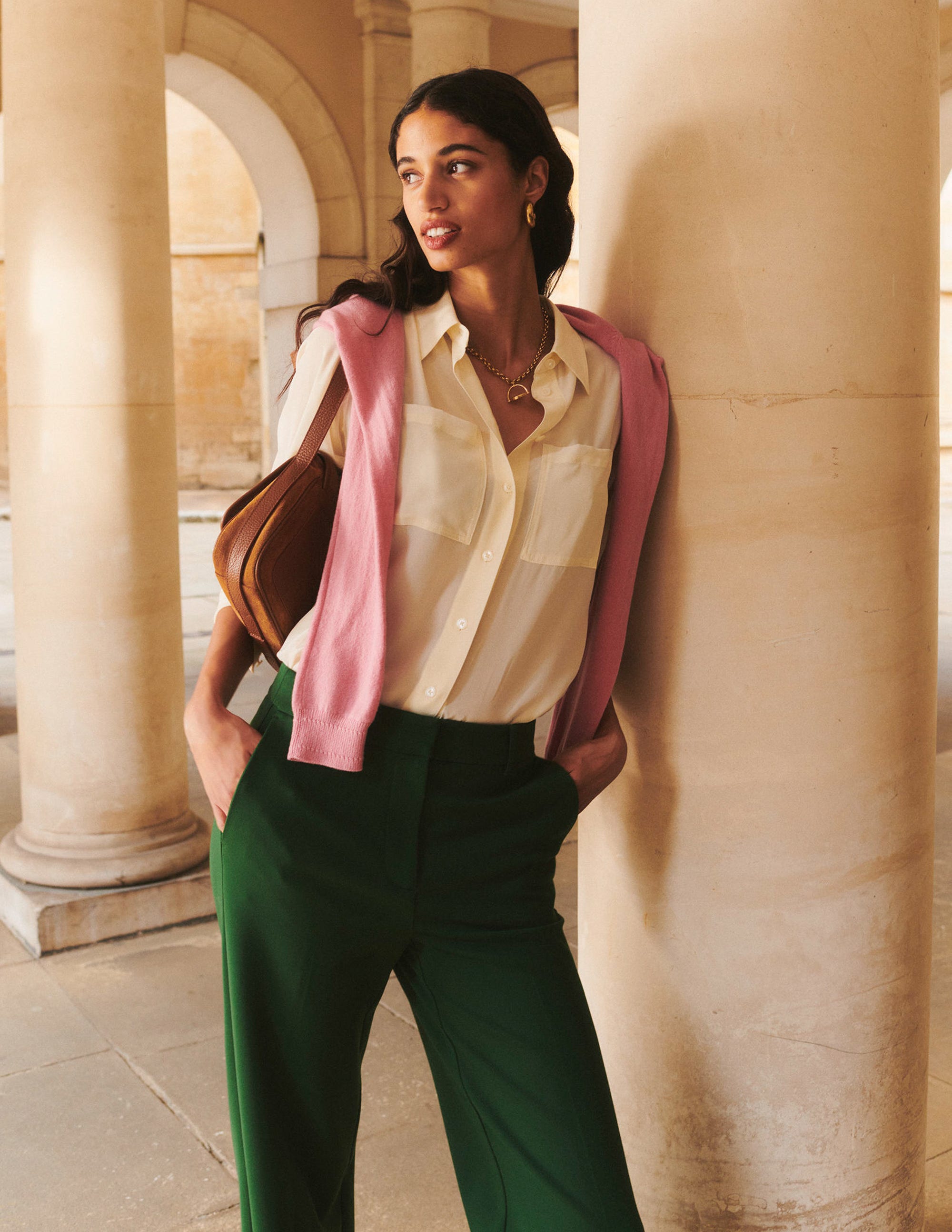 Connie Relaxed Silk Shirt-Ivory - Image 8