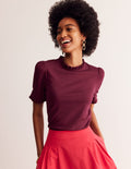 Supersoft Frill Detail T-shirt-Deep Wisteria