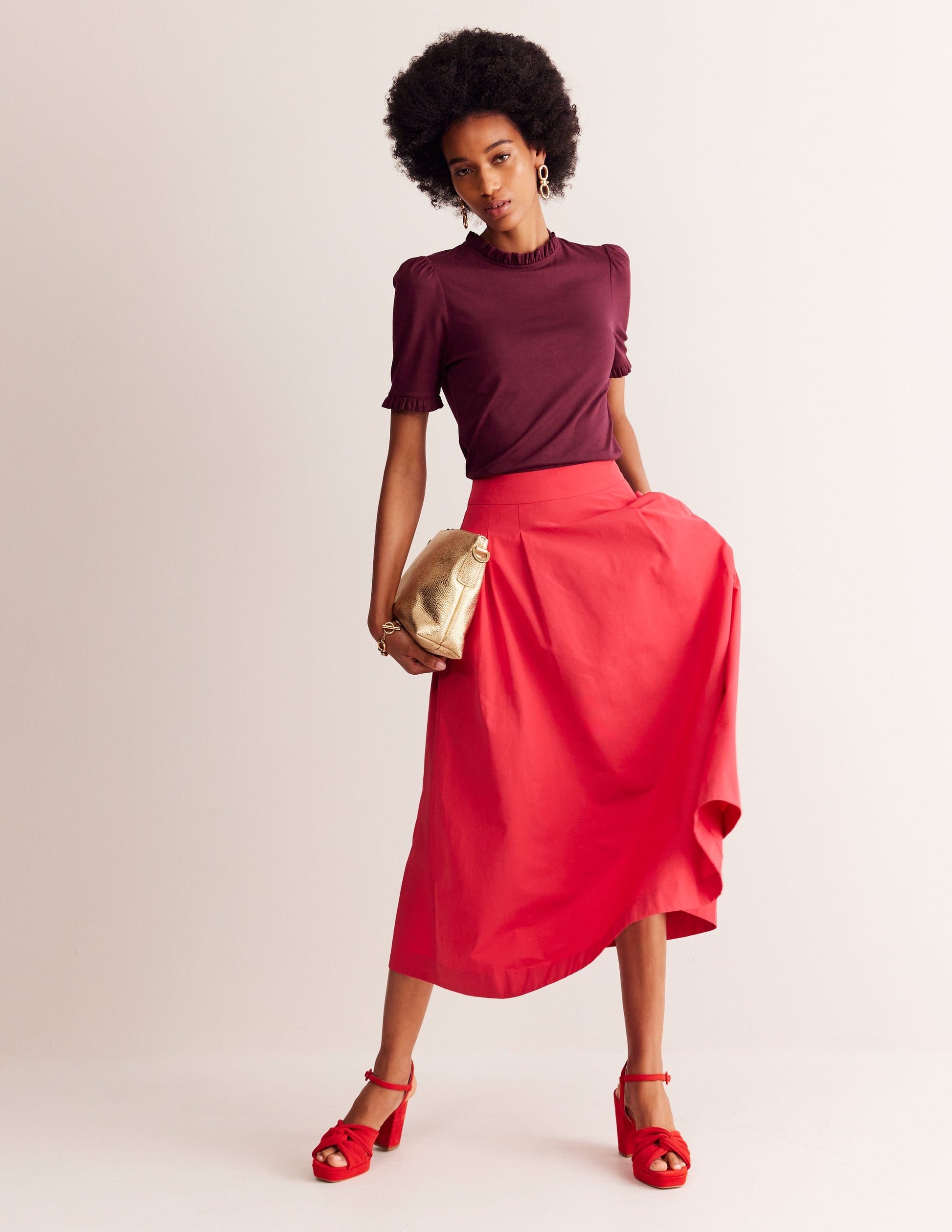 Supersoft Frill Detail T-shirt-Deep Wisteria-4