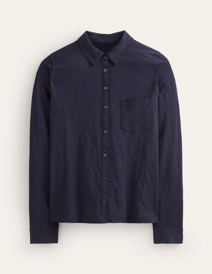 Amelia Jersey Shirt-Navy-5