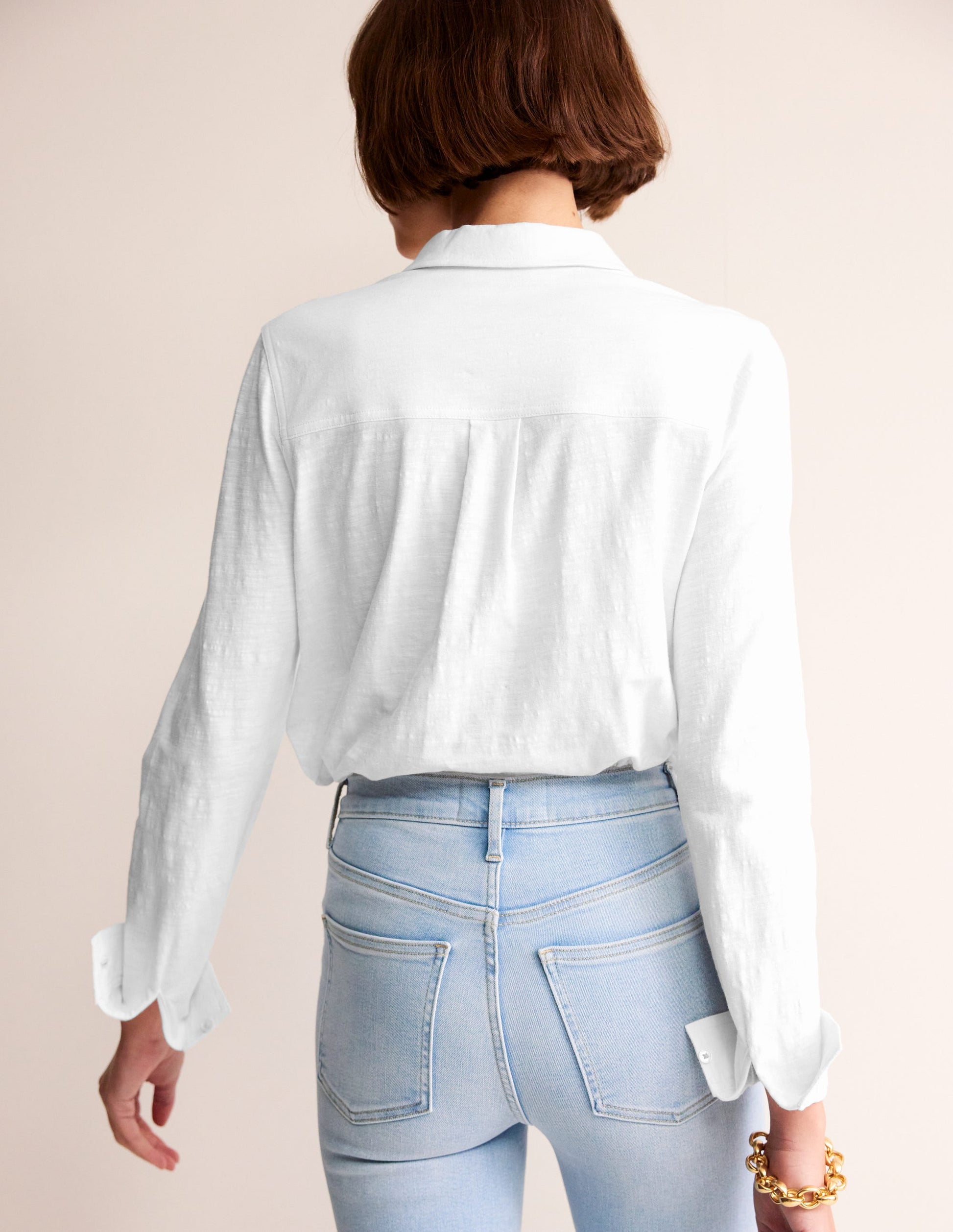 Amelia Jersey Shirt-White-3