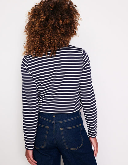 Embroidered Regular T-Shirt-Navy, Ivory Dog Person-3