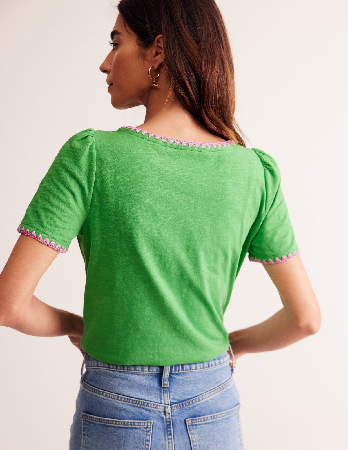 Ali Crochet T-shirt-Kelly Green - Image 3