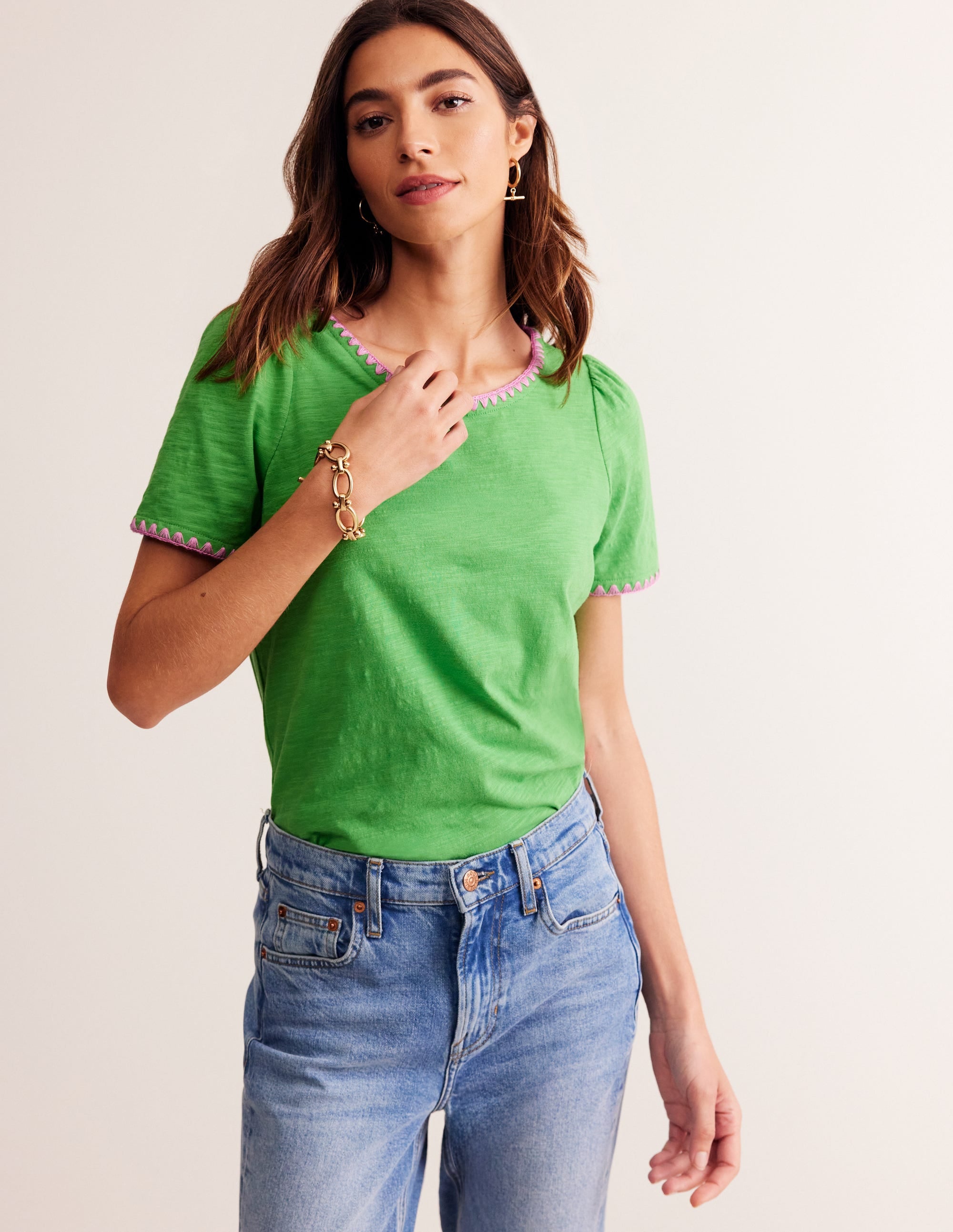 Ali Crochet T-shirt-Kelly Green - Image 4