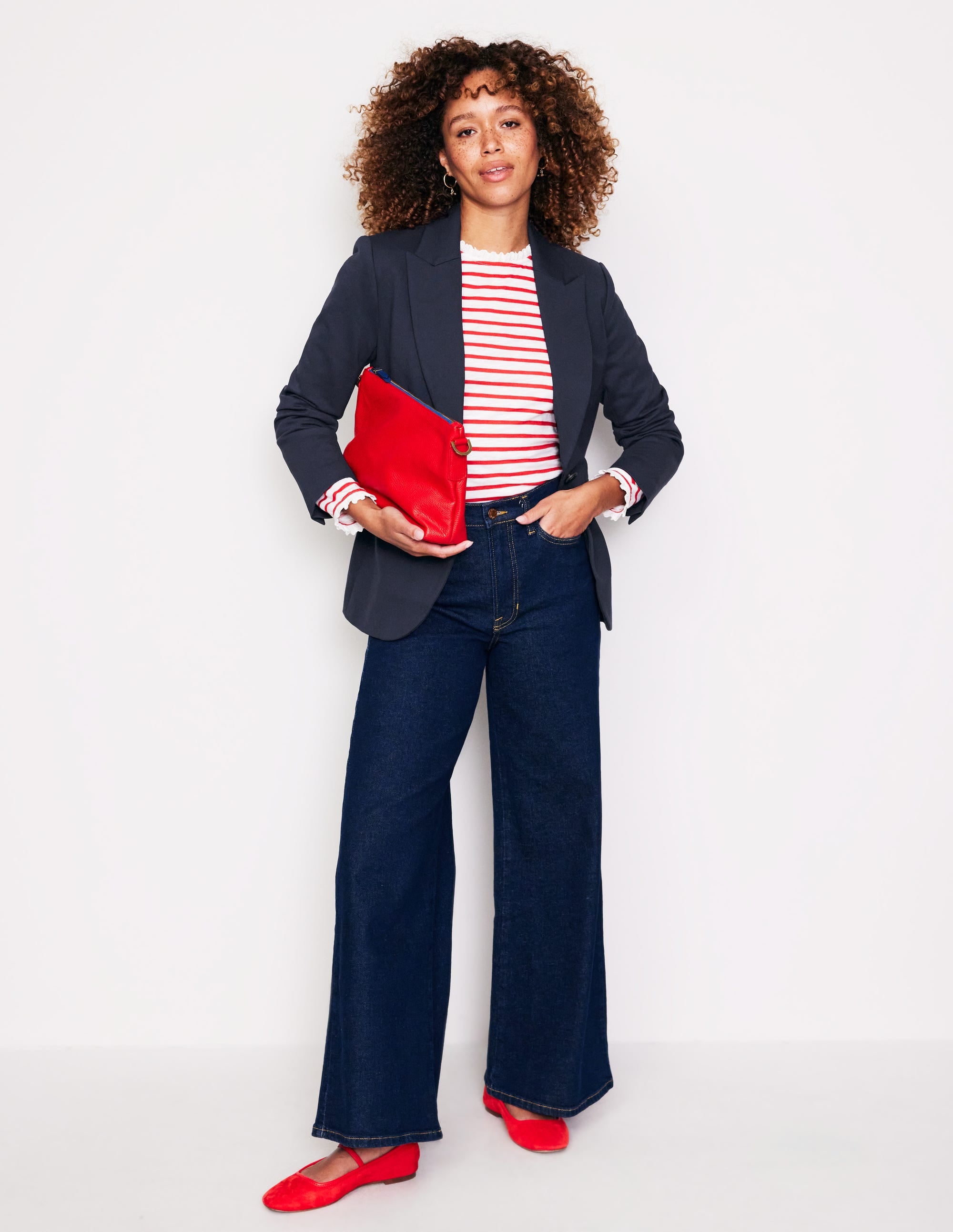 Marylebone Ponte Blazer-Navy - Image 5