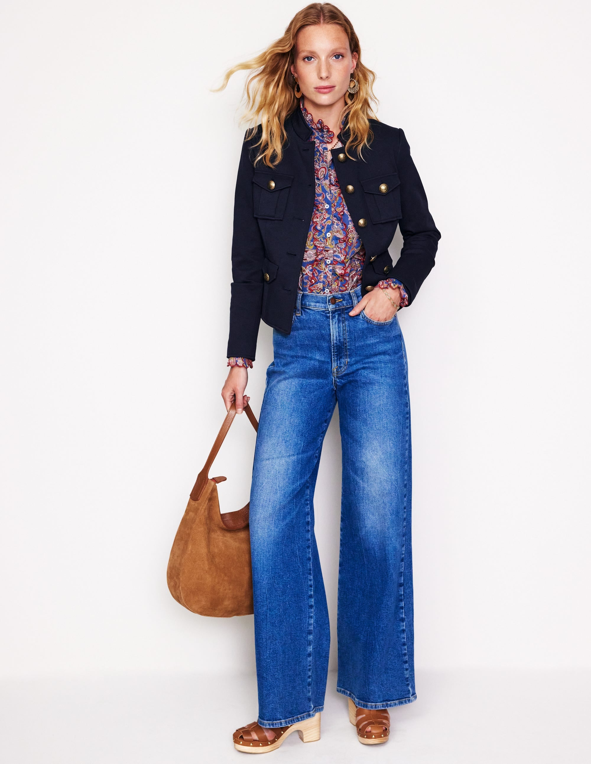 Military Ponte Jacket-Navy - Image 4