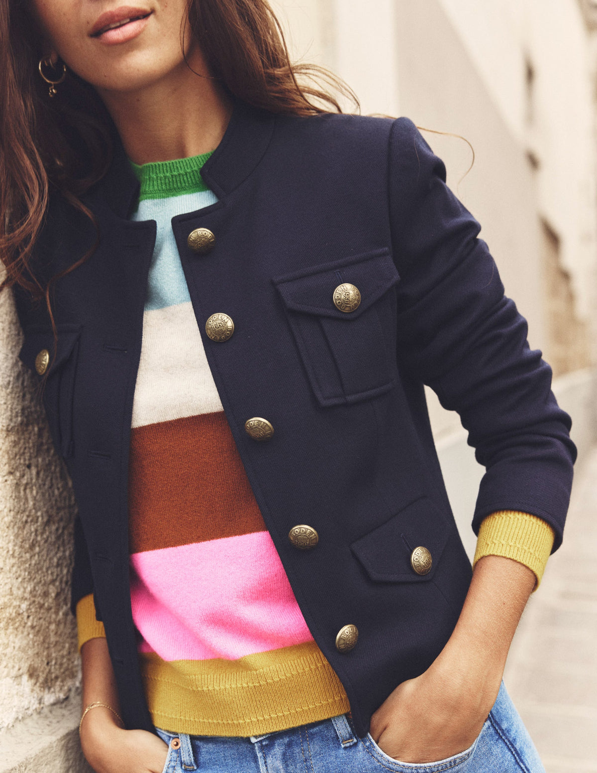 Military Ponte Jacket-Navy-5