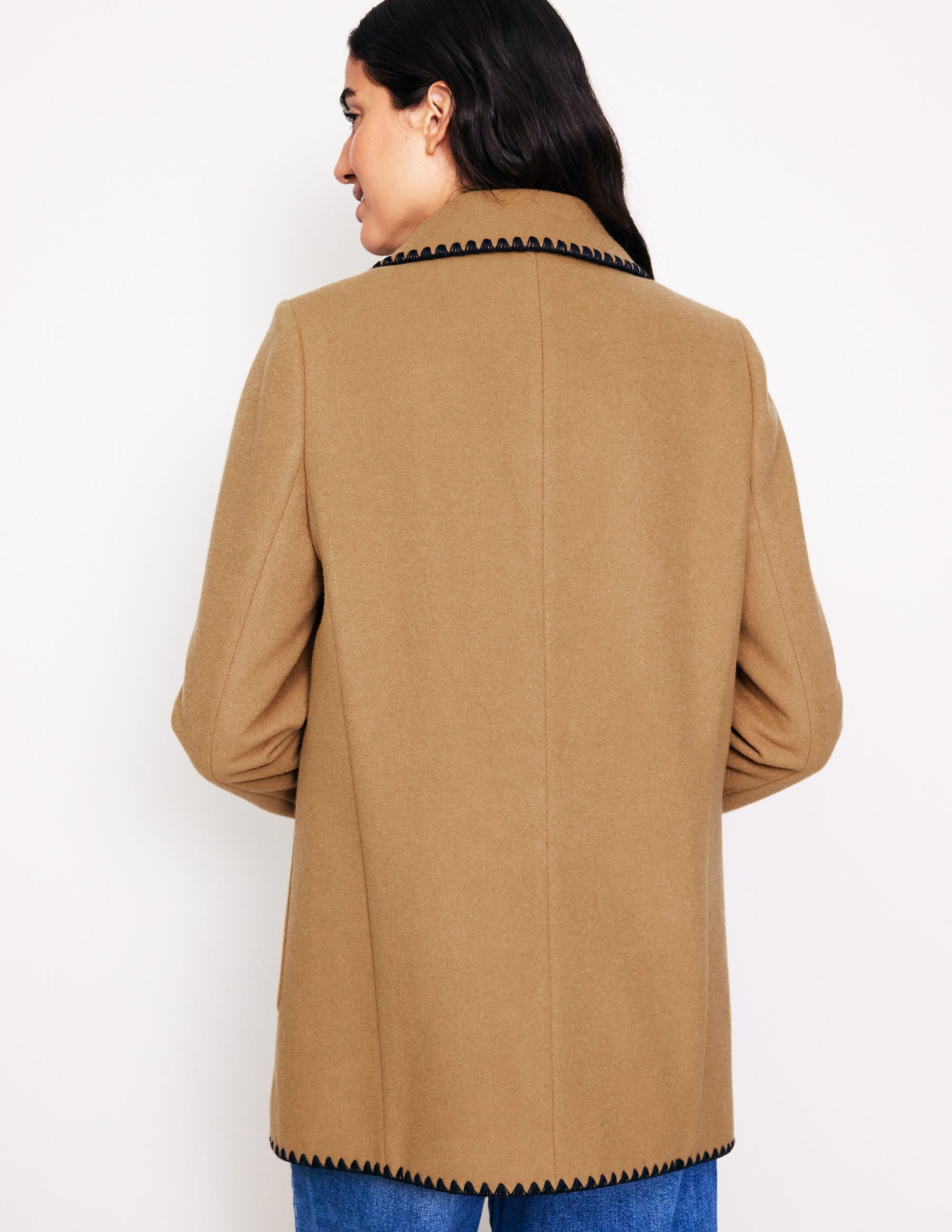 Blanket Stitch Car Coat-Tigers Eye - Image 4