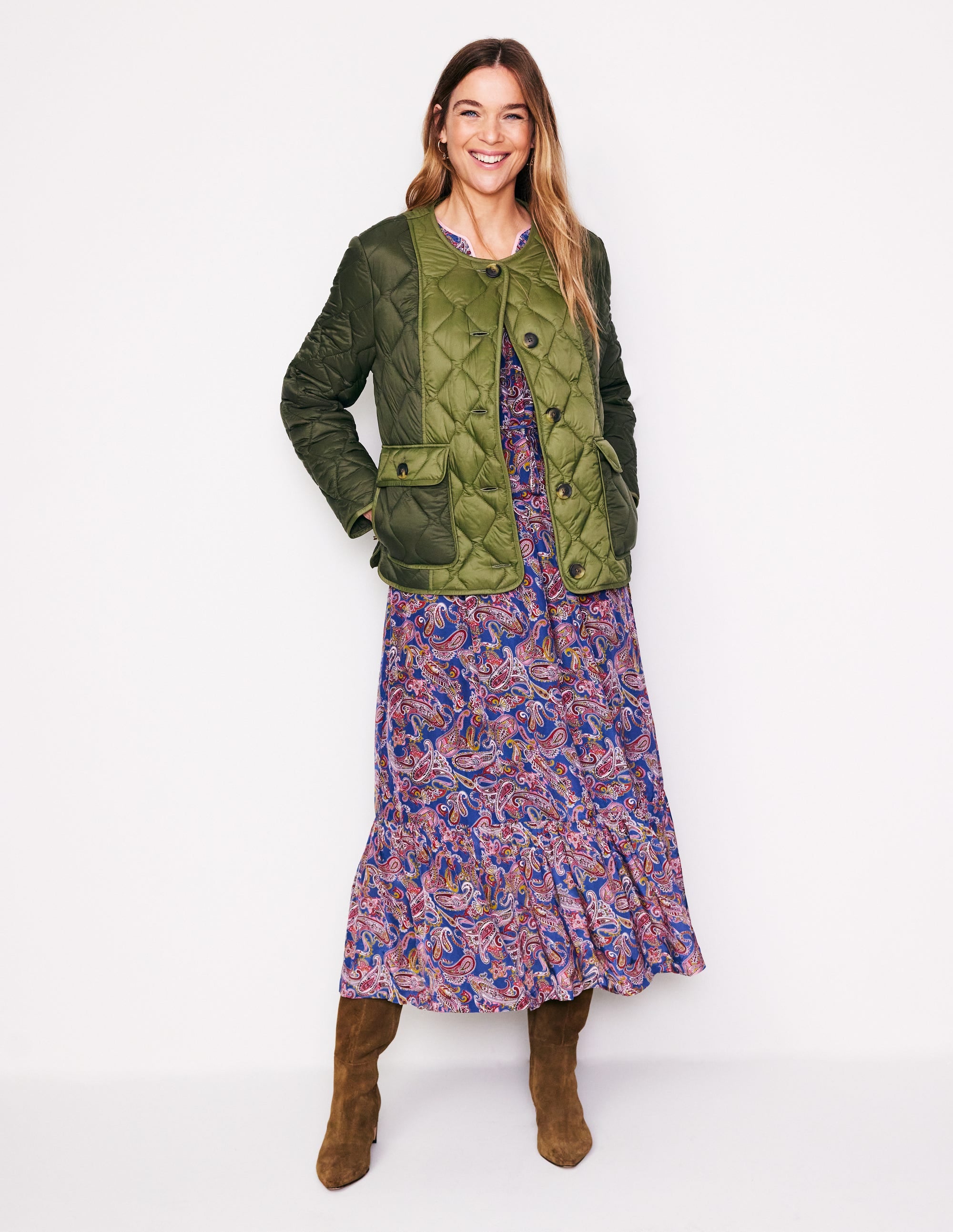 Derby Quilted Jacket-Winter Moss - Image 5