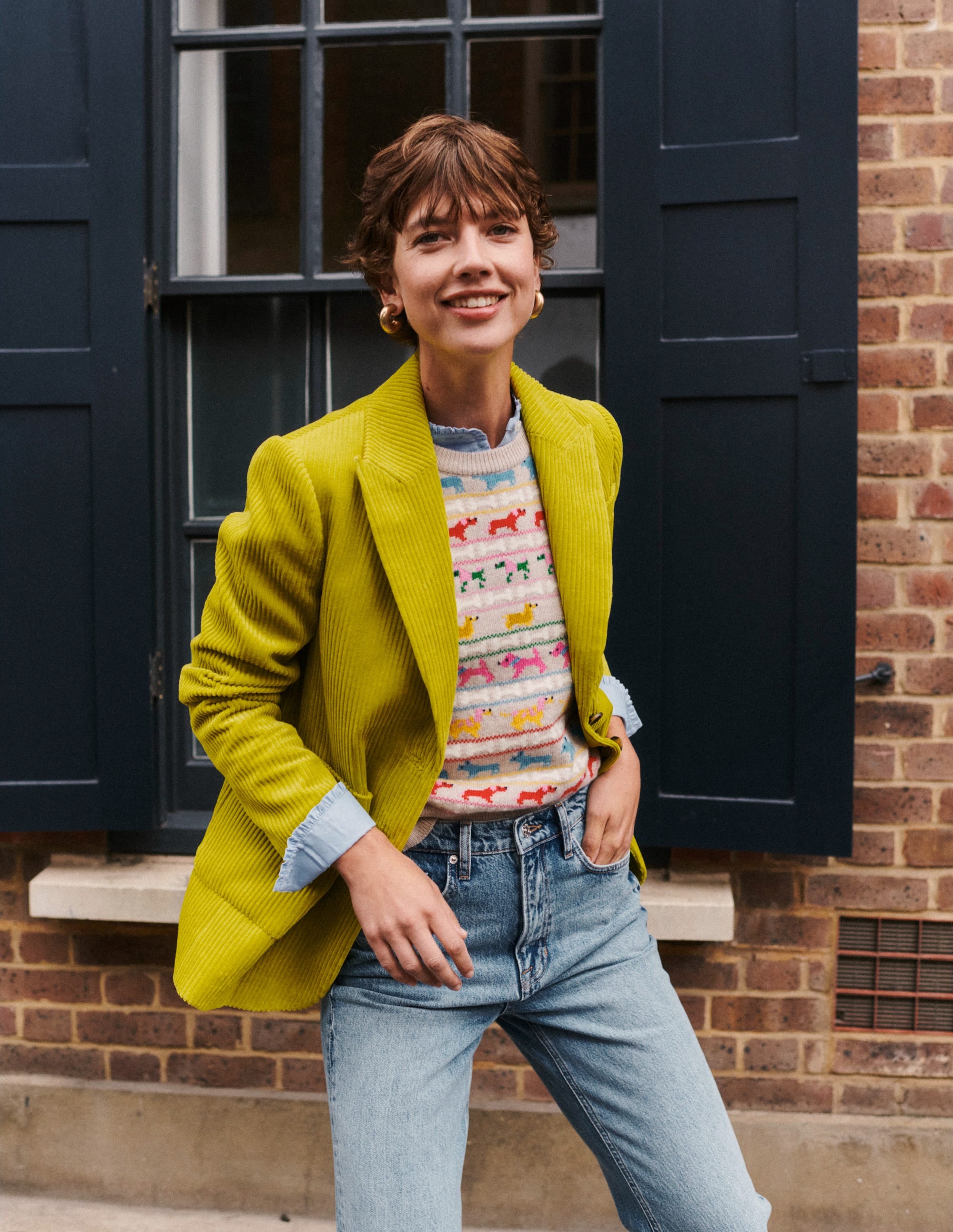 Relaxed Cord Blazer-Kiwi - Image 6