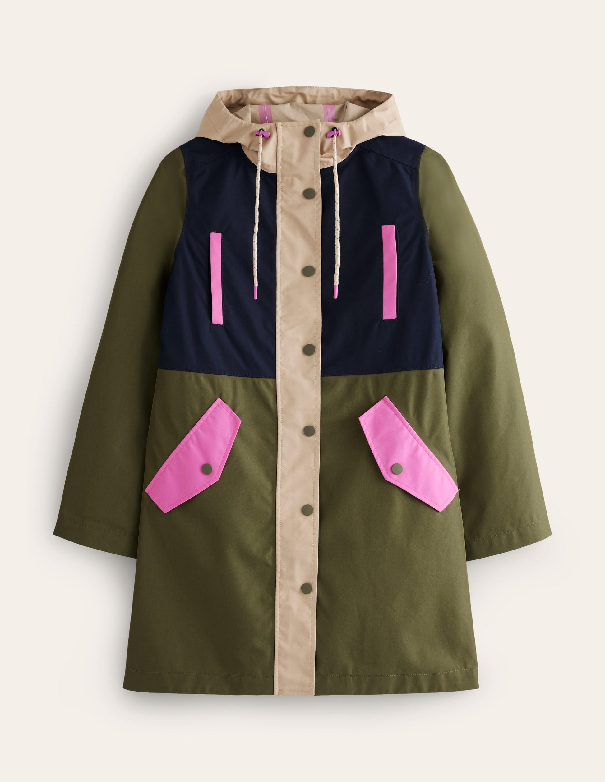 Wells Waterproof Hooded Coat-Multi Colourblock-7