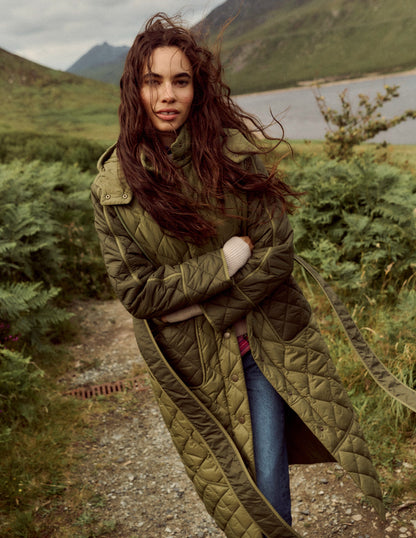 Quilted Belted Coat-Khaki-5