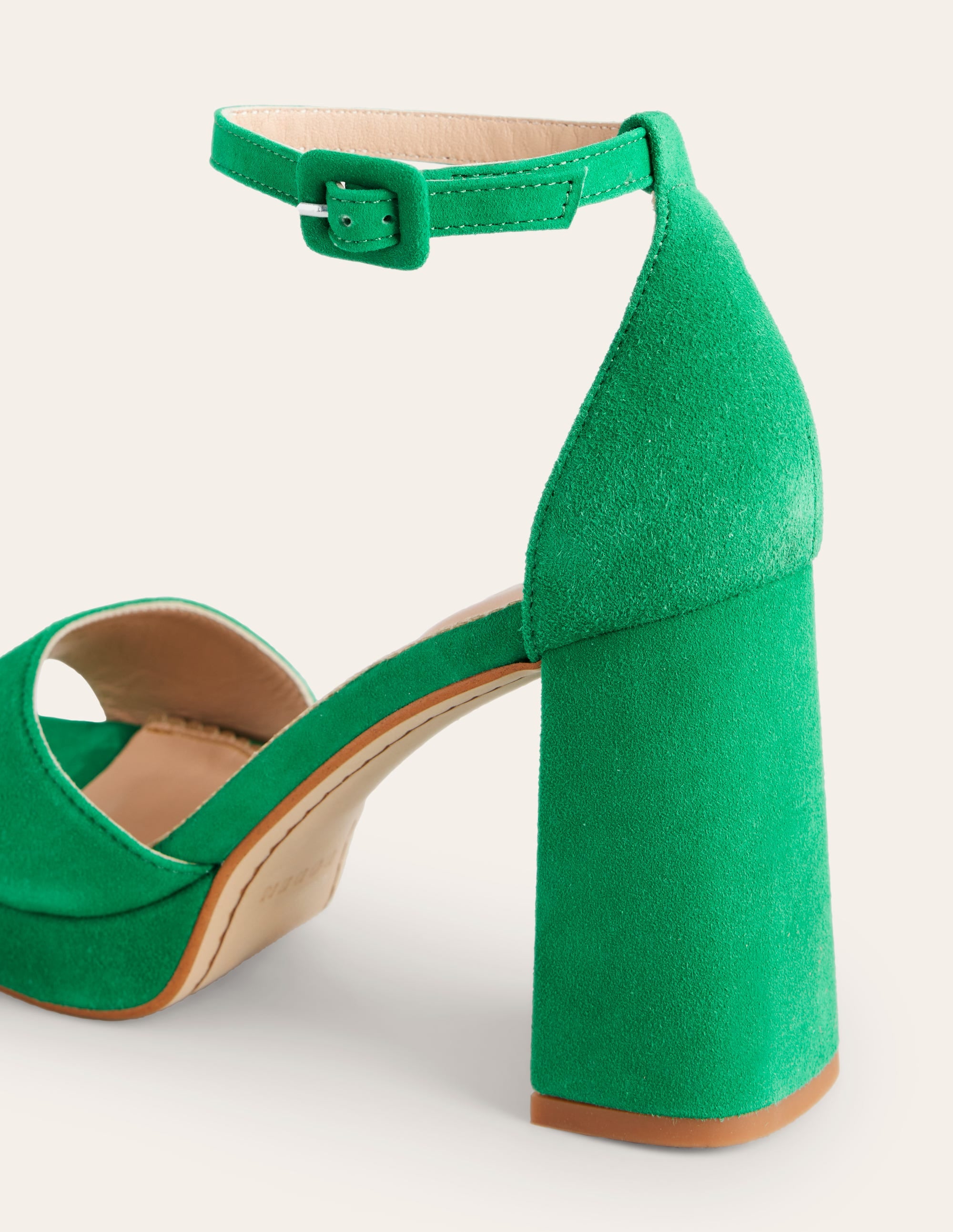 Heeled Platform Sandals-Green - Image 4