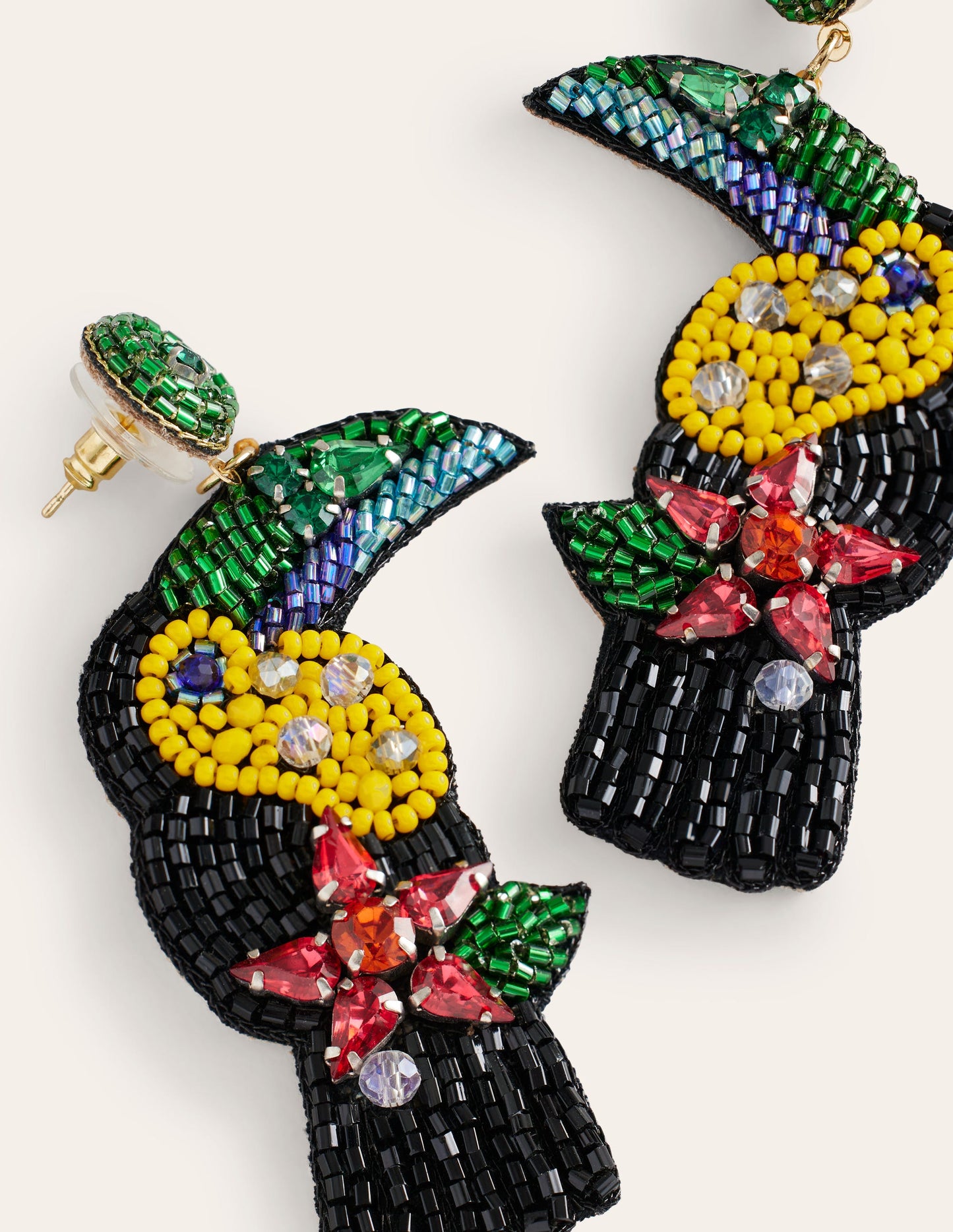 Beady Motif Earrings-Toucan