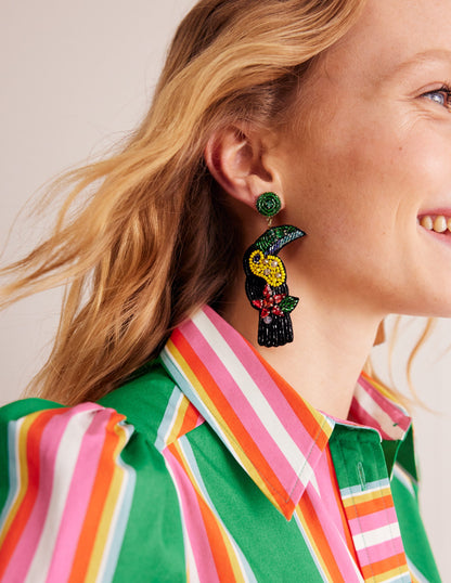 Beady Motif Earrings-Toucan-1