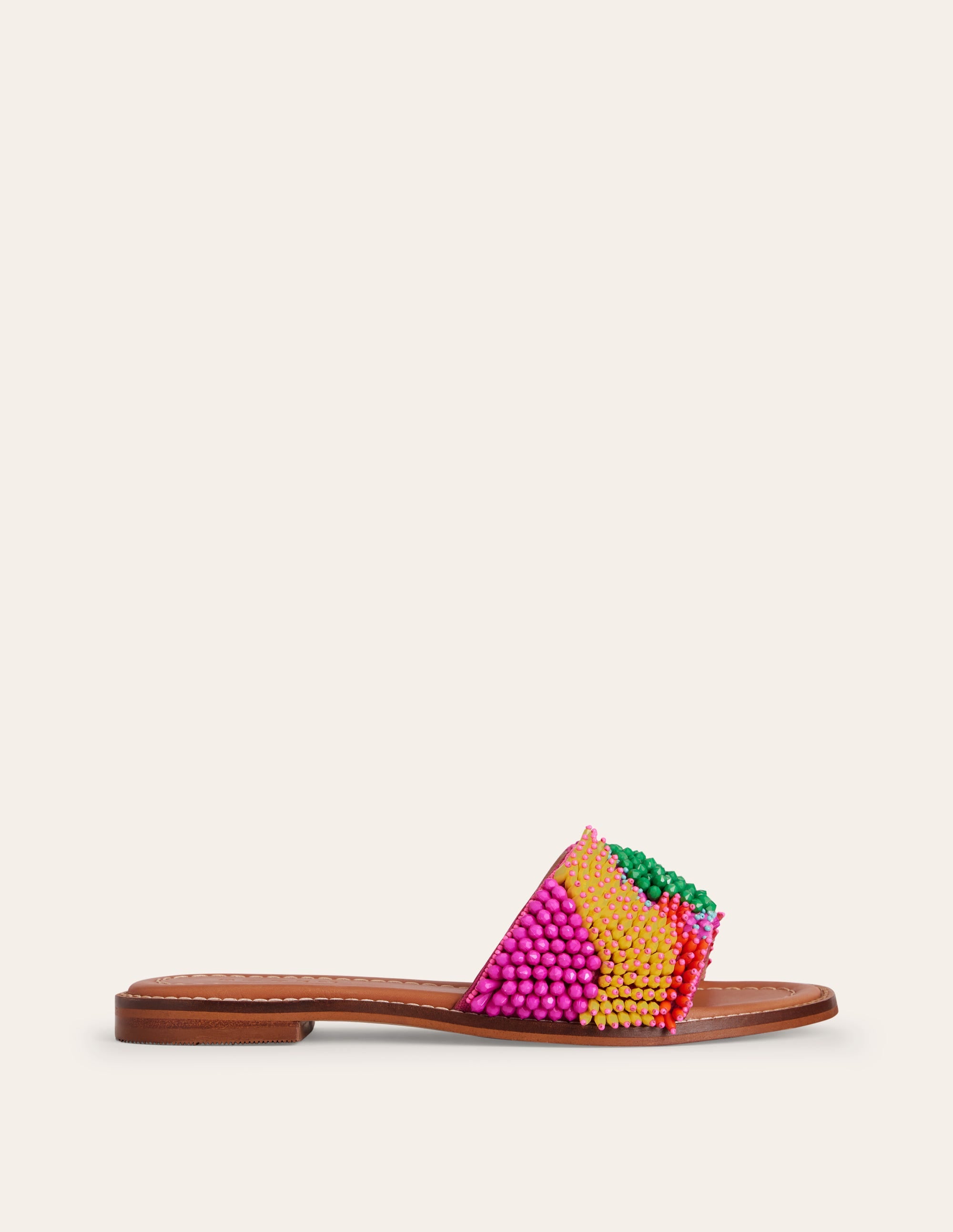 Multi Bead Flat Sandal-Multi - Image 2