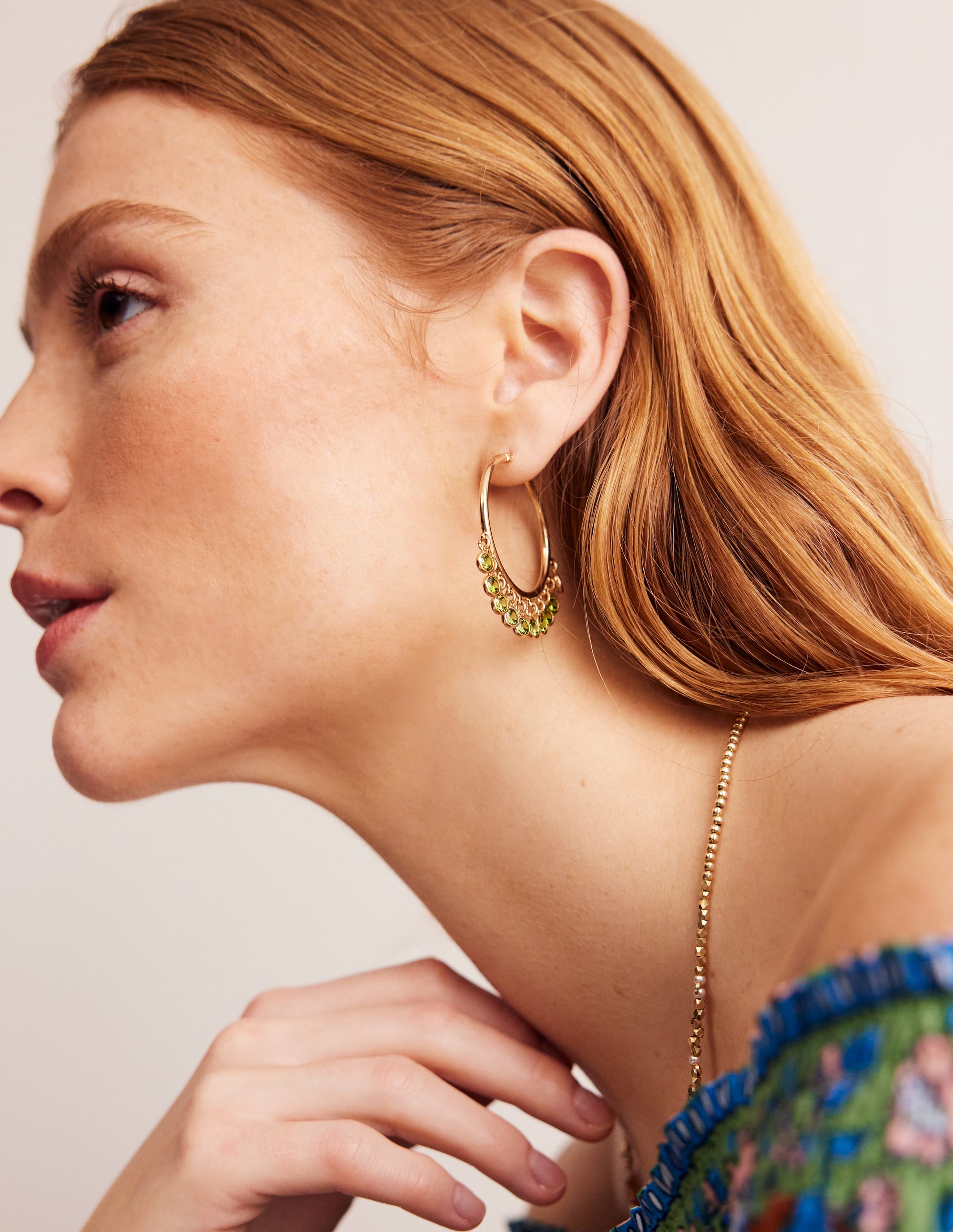 Disc Bead Hoops-Green - Image 1