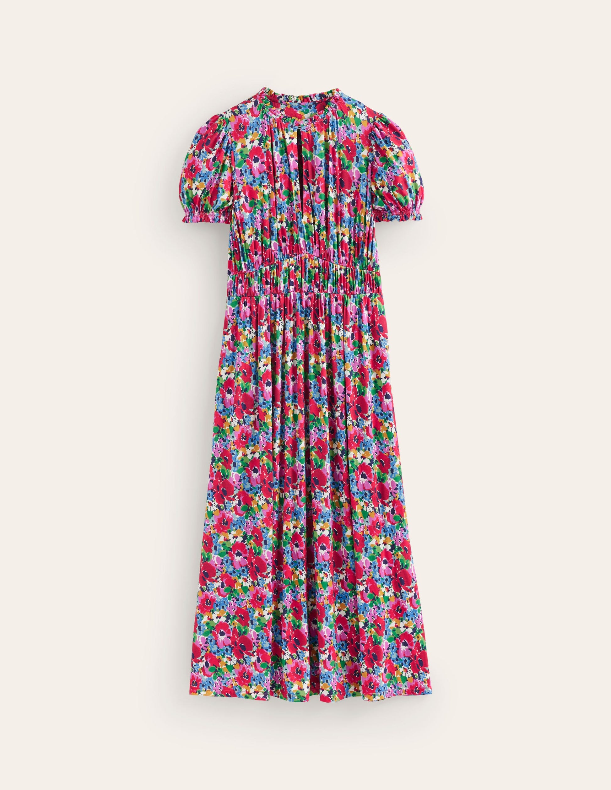 Rosanna Jersey Midi Tea Dress-Multi, Wild Poppy-5