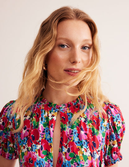 Rosanna Jersey Midi Tea Dress-Multi, Wild Poppy-2