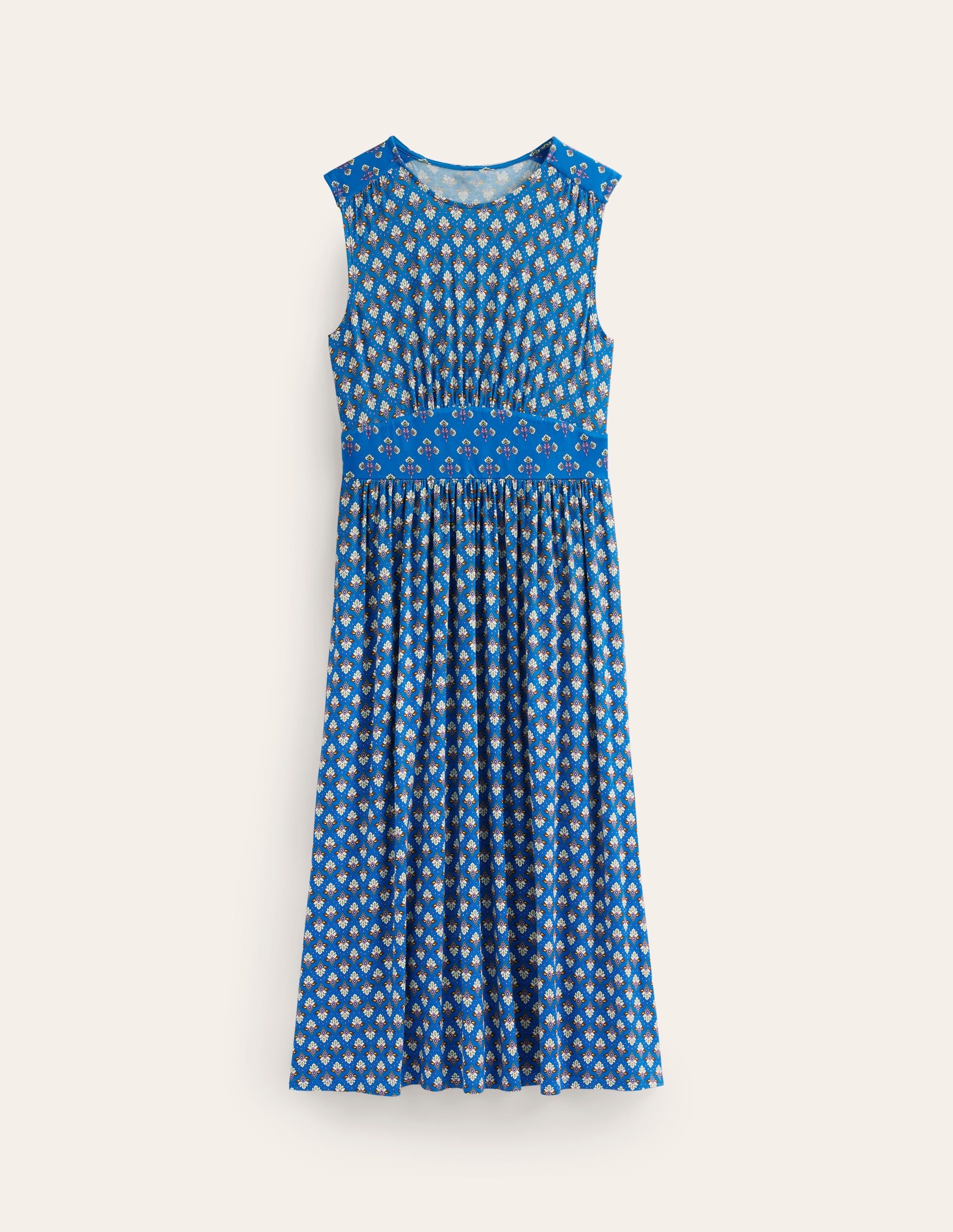 Thea Sleeveless Midi Dress-Indigo Bunting, Passion Stem - Image 5