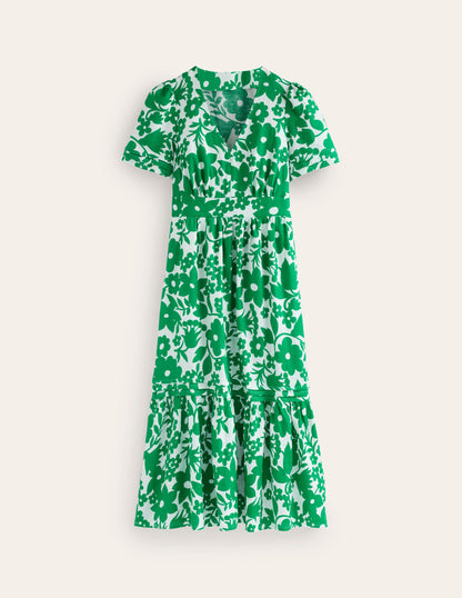 Eve Linen Midi Dress-Green Tambourine, Tulip Garden-6