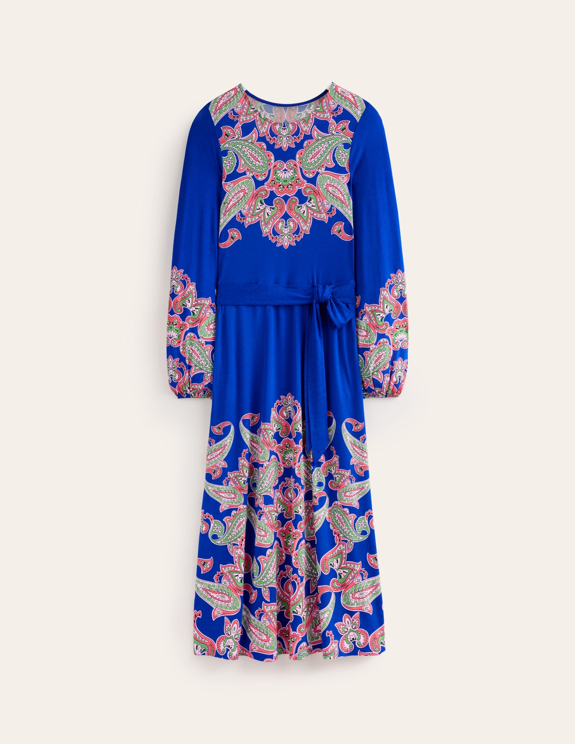 Placement Print Jersey Dress-Surf the Web, Paisley Wave - Image 6