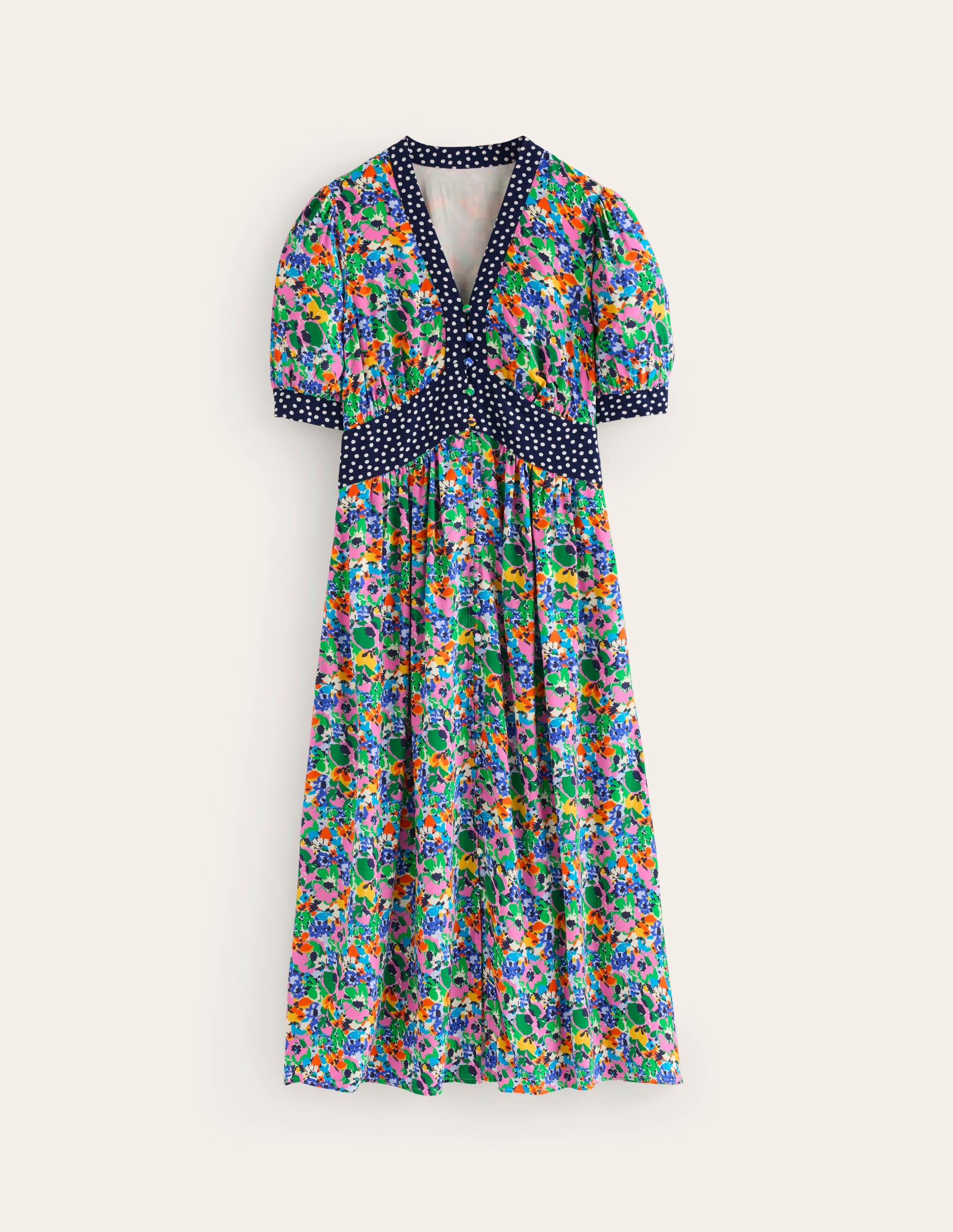 Elsa Midi Tea Dress-Cashmere Rose, Wild Poppy - Image 7