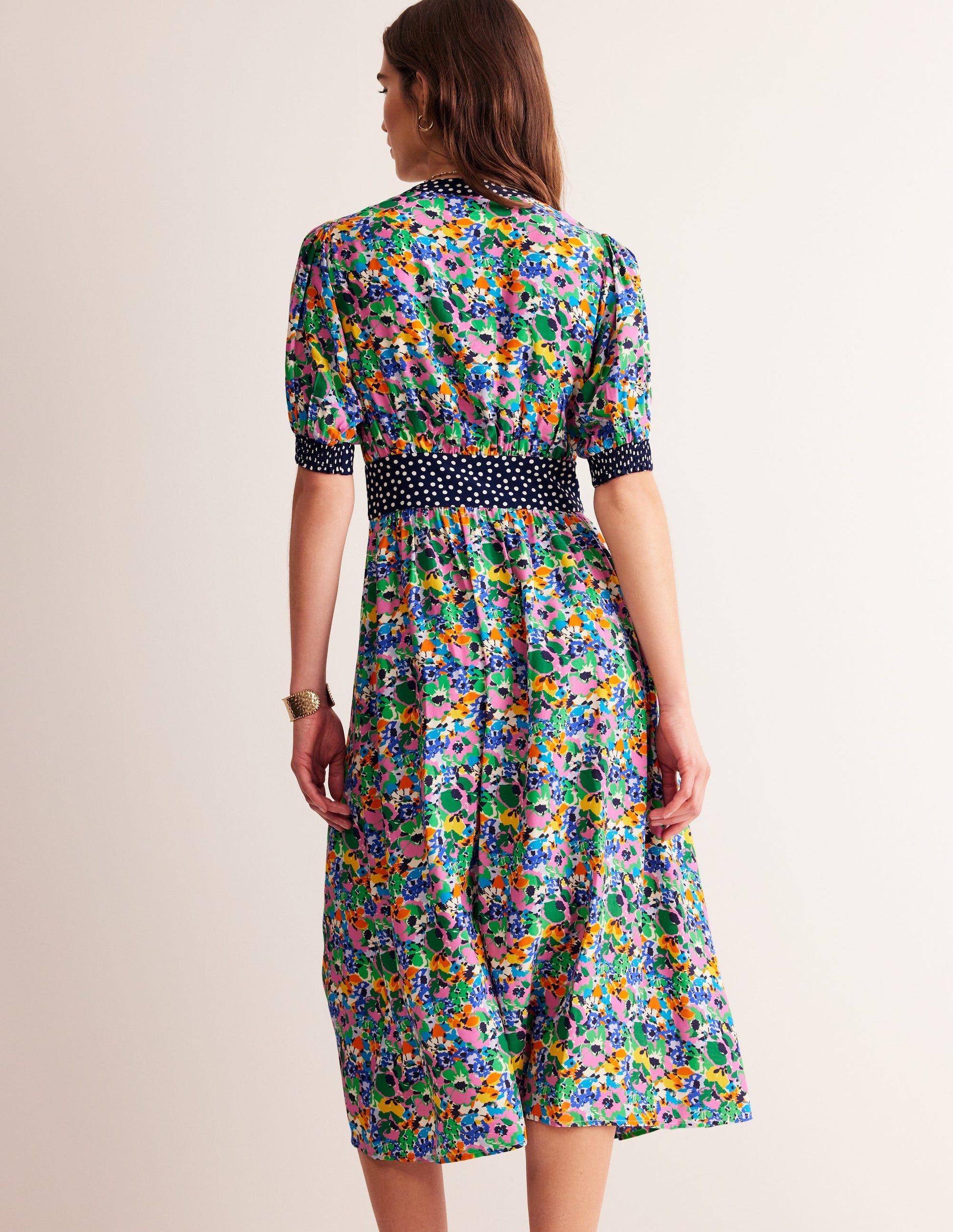 Elsa Midi Tea Dress-Cashmere Rose, Wild Poppy-3