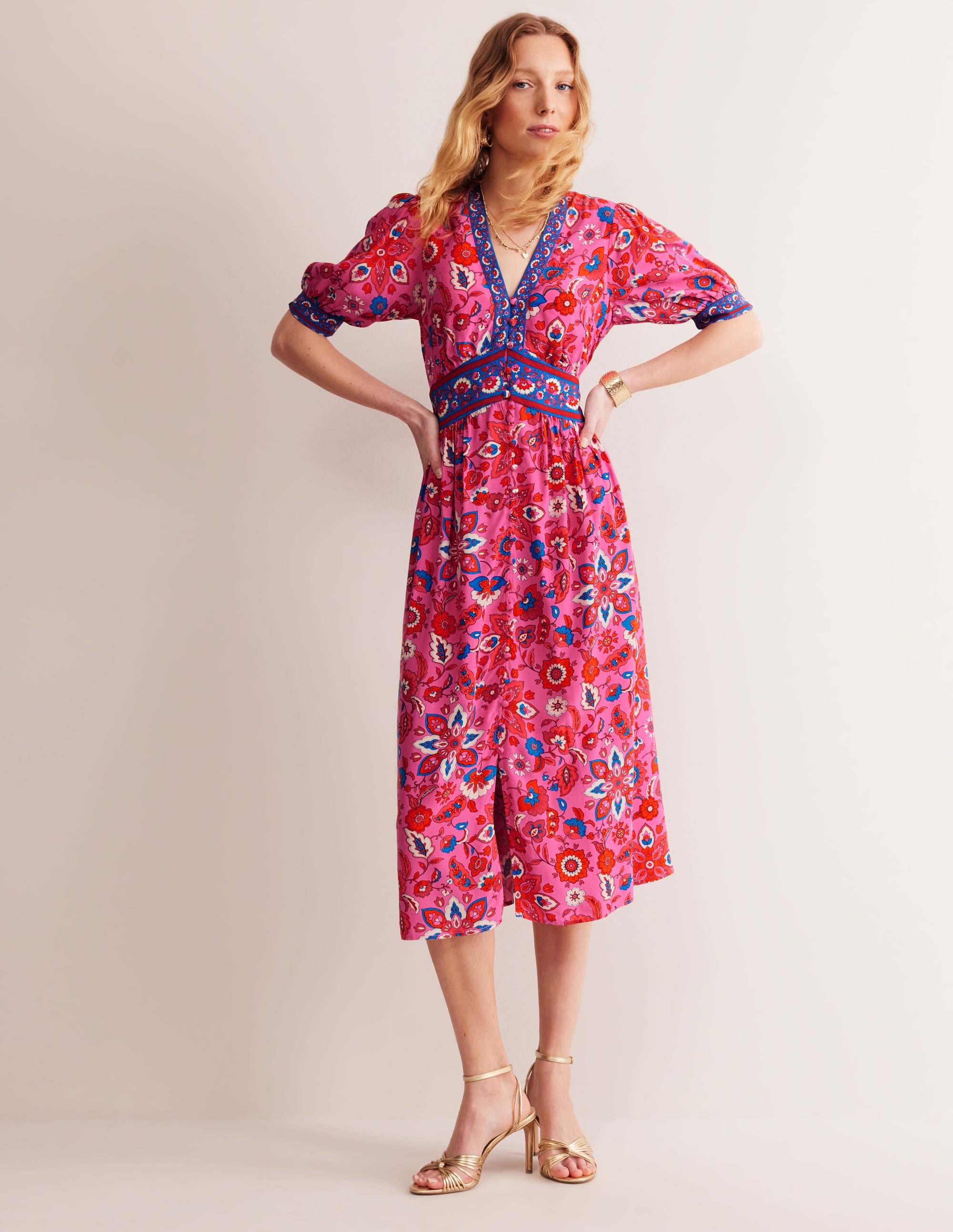 Elsa Midi Tea Dress-Sangria Sunset, Hotch - Image 1