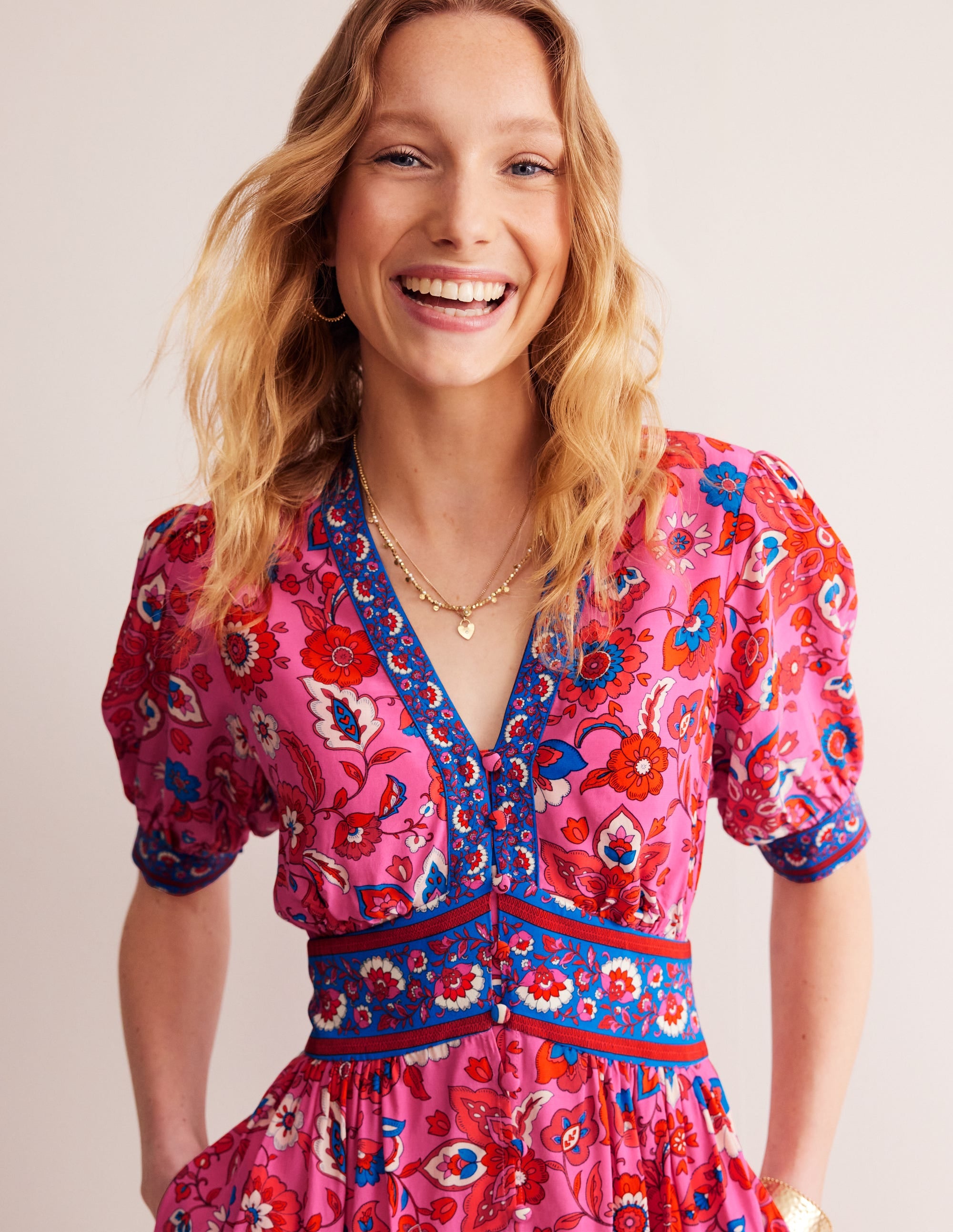 Elsa Midi Tea Dress-Sangria Sunset, Hotch - Image 2