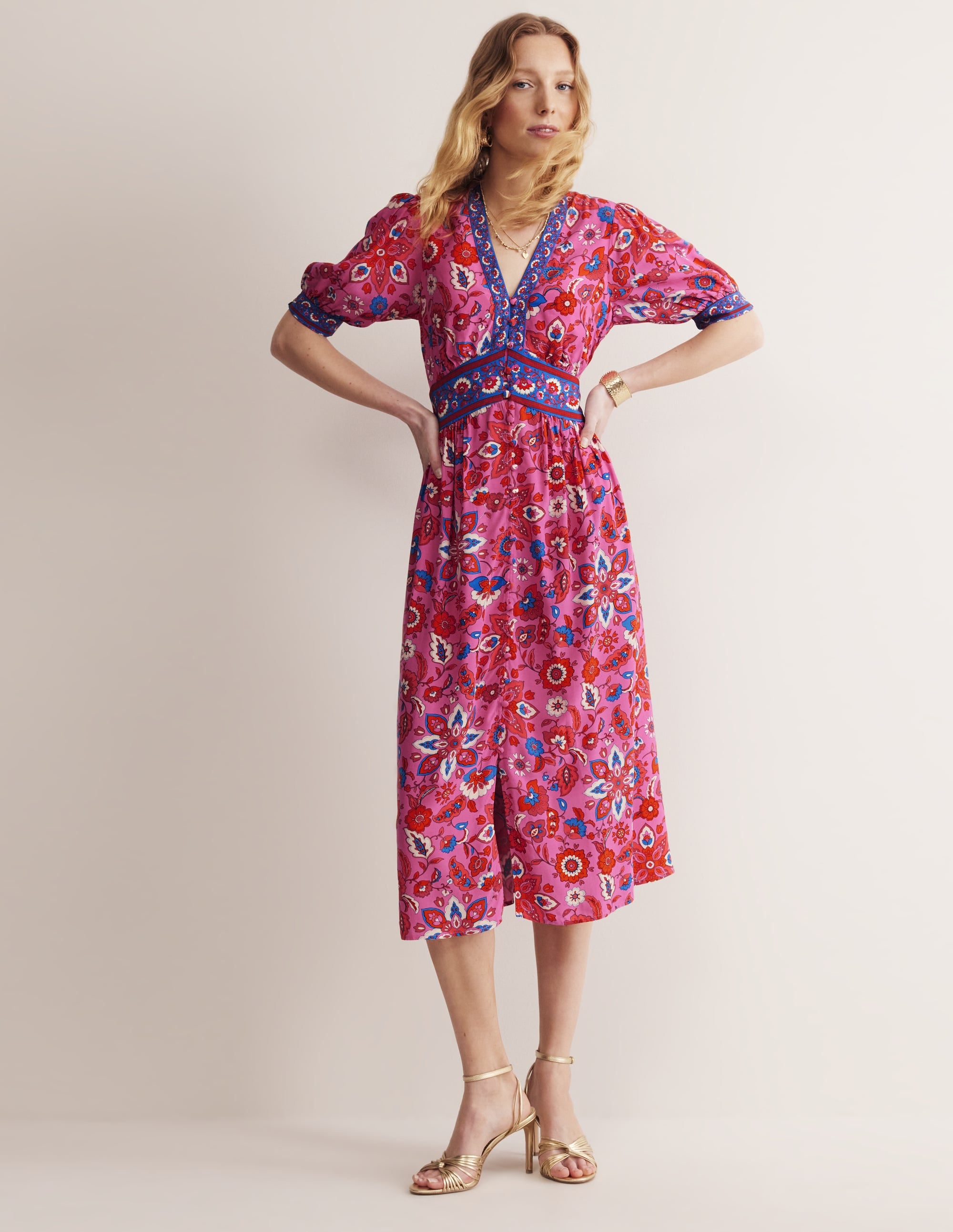 Elsa Midi Tea Dress-Sangria Sunset, Hotch - Image 5