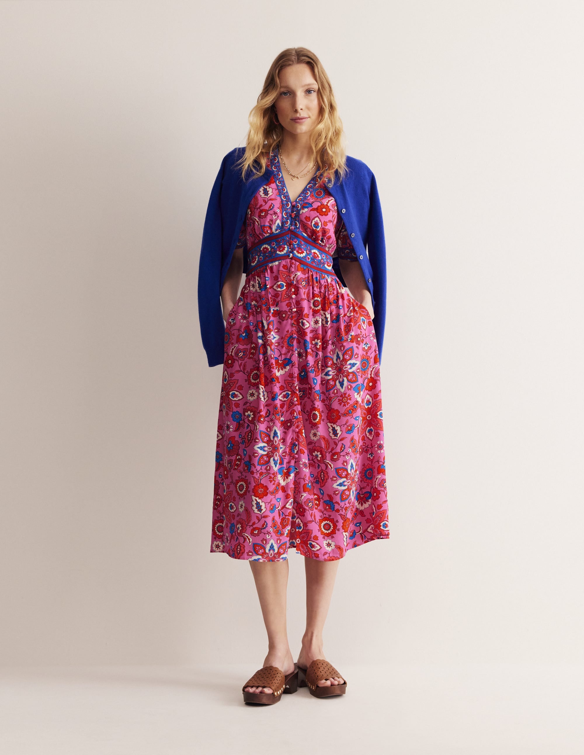 Elsa Midi Tea Dress-Sangria Sunset, Hotch - Image 6