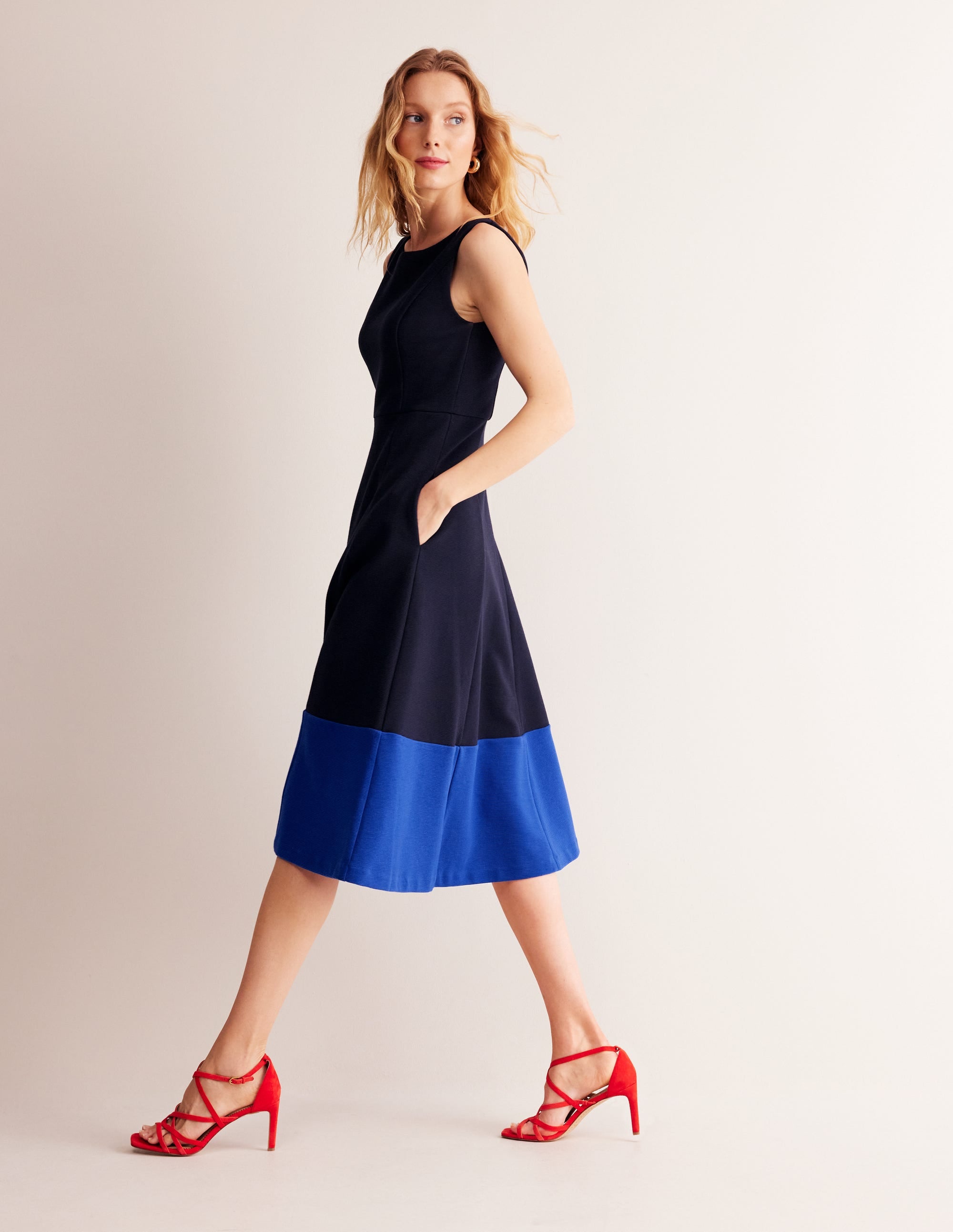 Scarlet Ottoman Ponte Dress-Navy and Surf the Web - Image 1