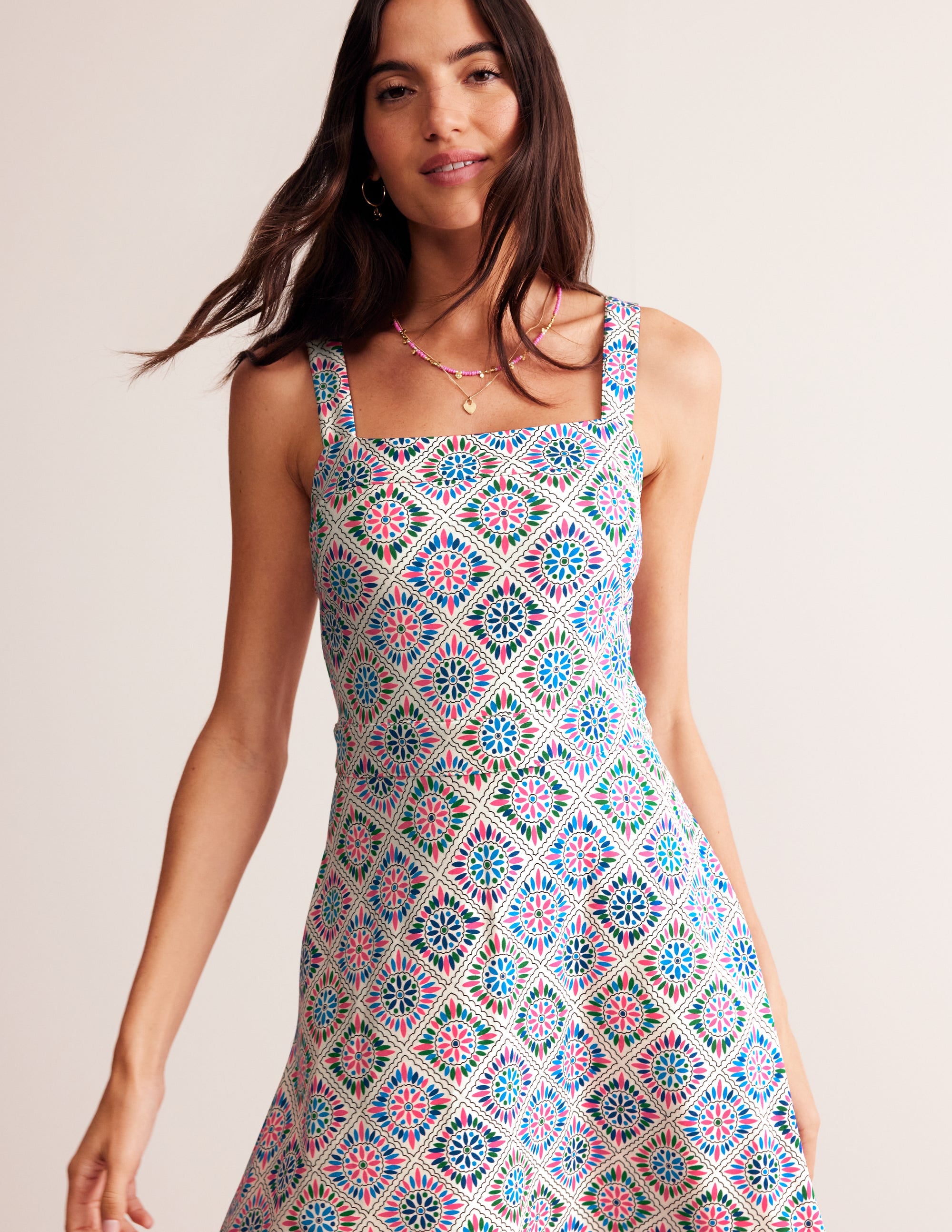 Bridget Ponte Midi Dress-Multi, Painterly Geo - Image 1