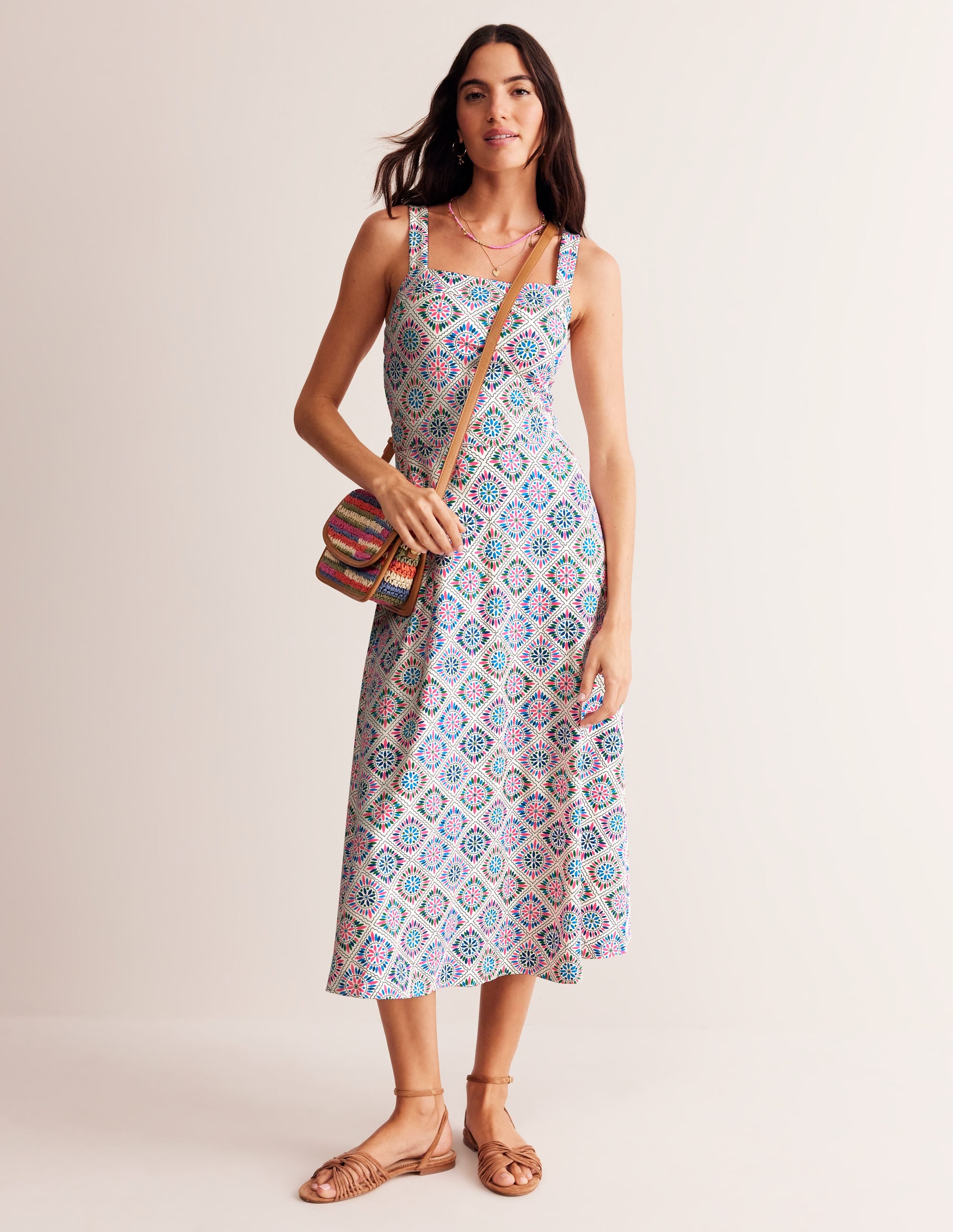 Bridget Ponte Midi Dress-Multi, Painterly Geo - Image 2