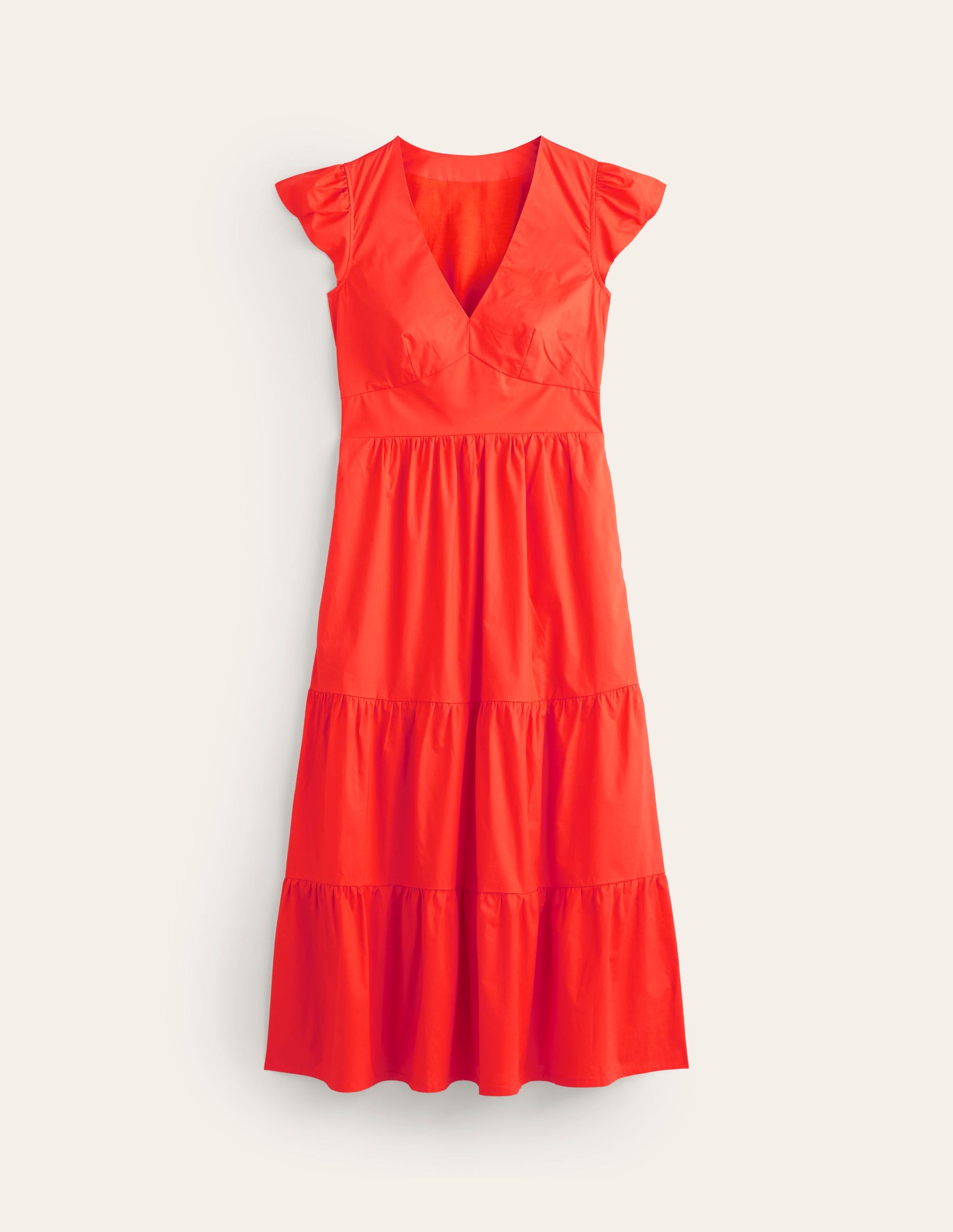 May Cotton Midi Tea Dress-Mandarin Orange-5