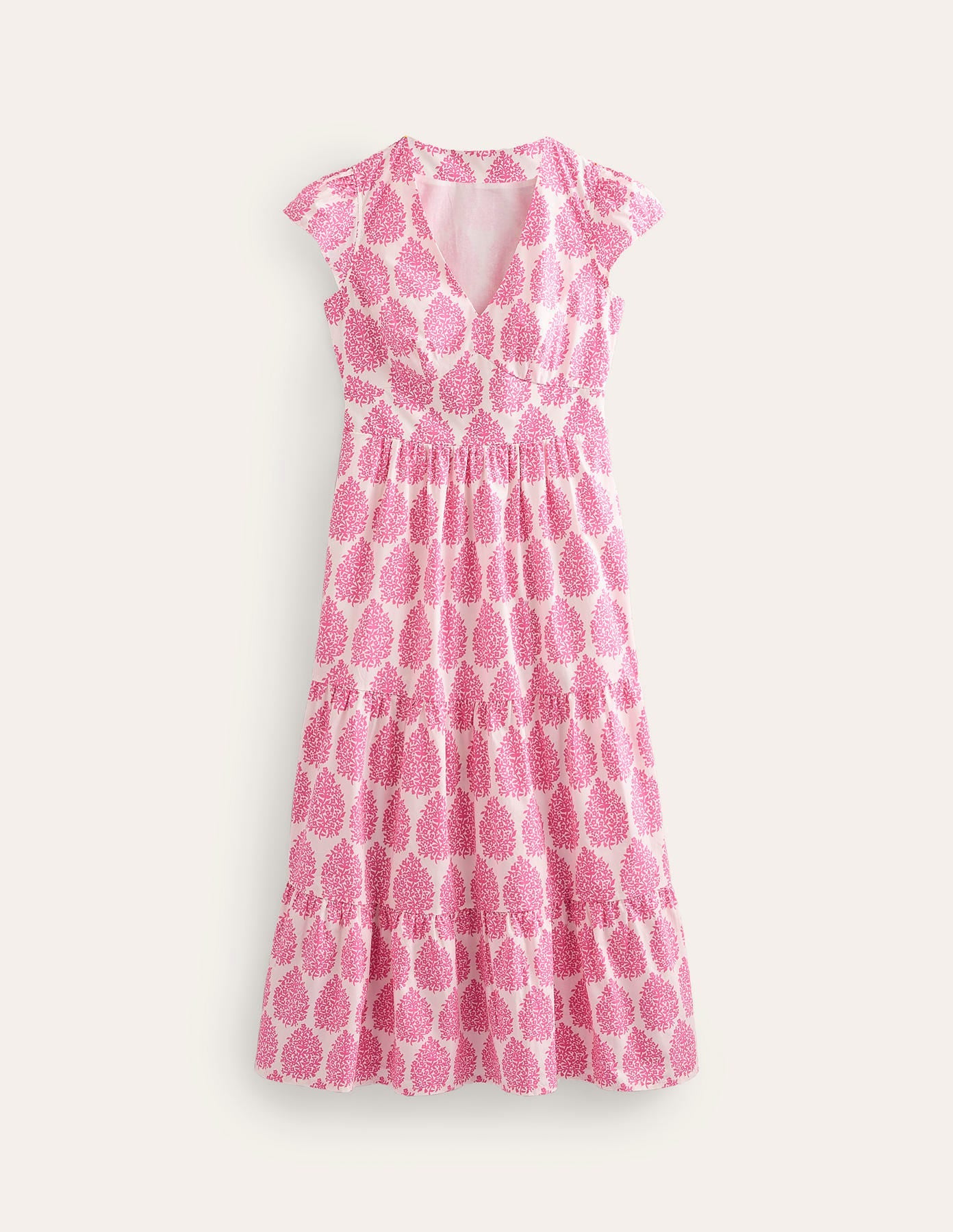 May Cotton Midi Tea Dress-Sangria Sunset, Floret - Image 6