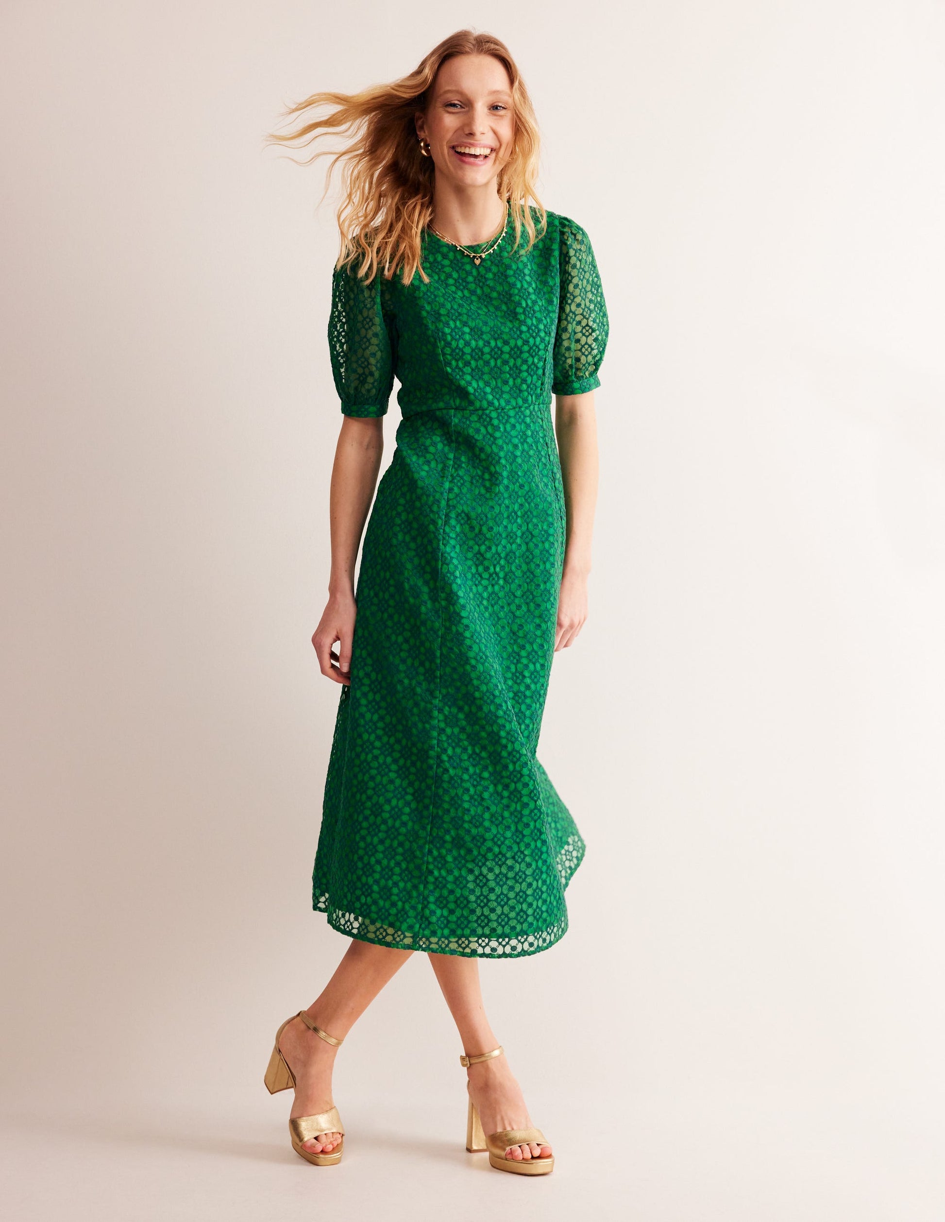 Organza Occasion Dress-Green Tambourine-1