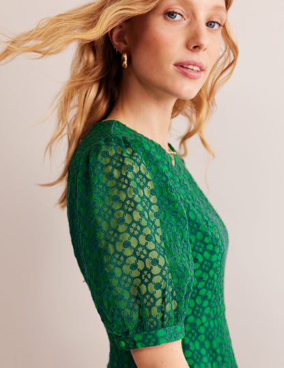 Organza Occasion Dress-Green Tambourine-2